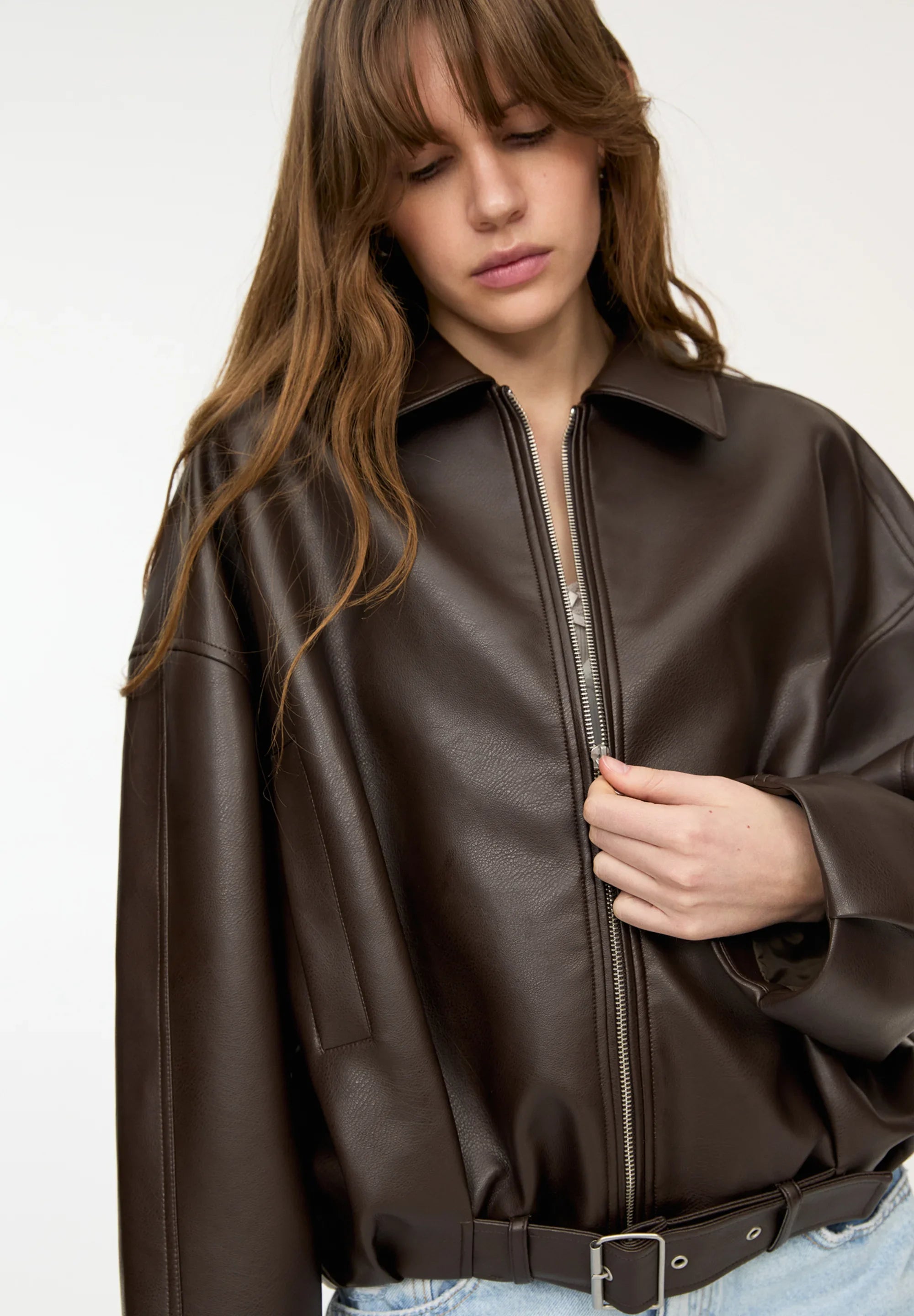 Sophia | Leather Jacket Brown