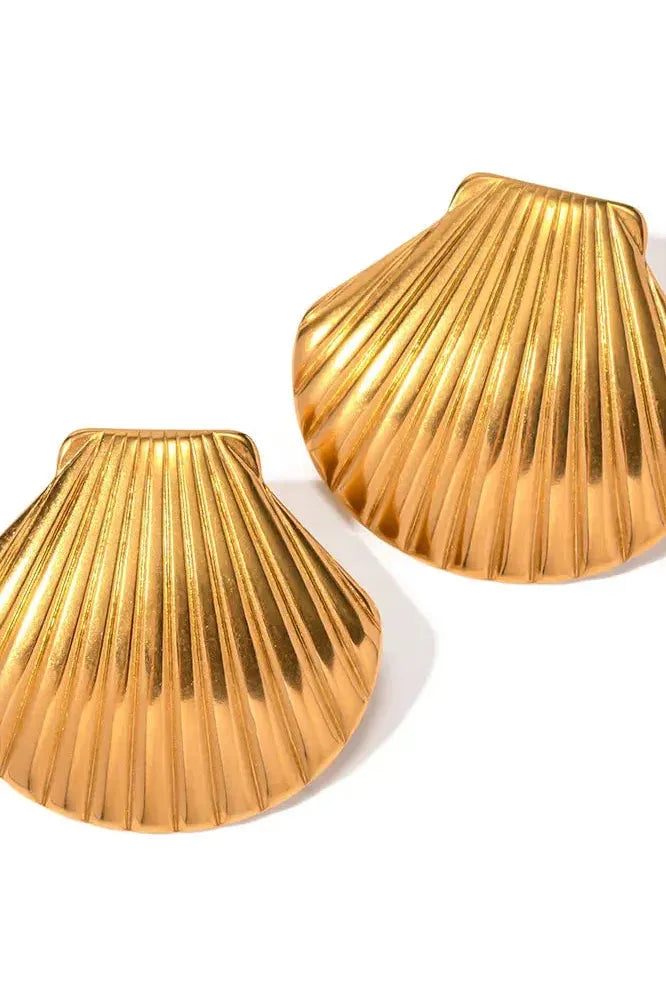 Celeste - Oceanic Shell Earrings Gold