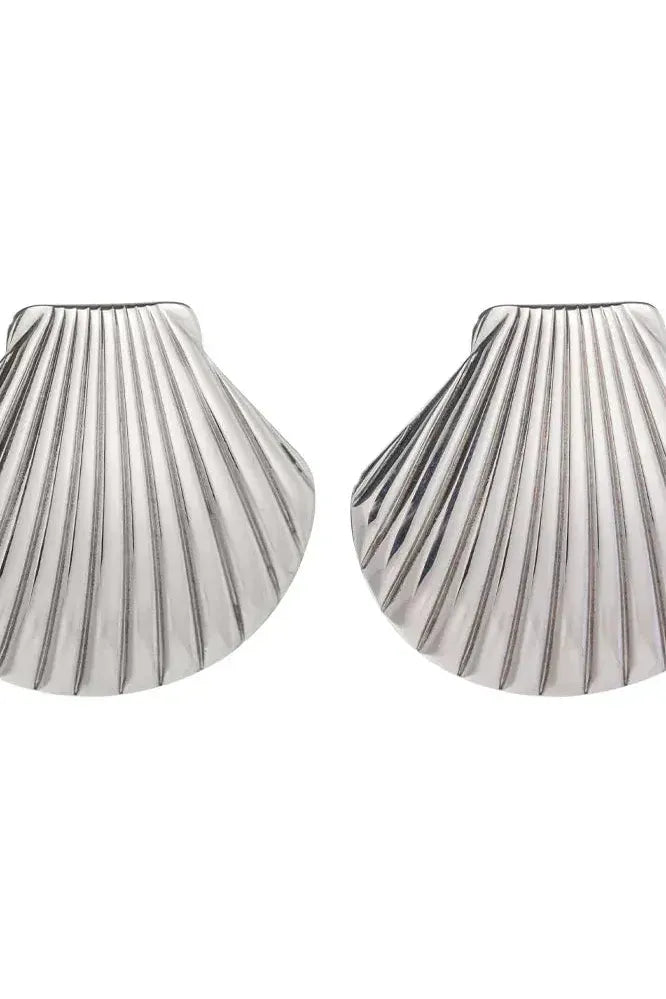 Celeste - Oceanic Shell Earrings Silver