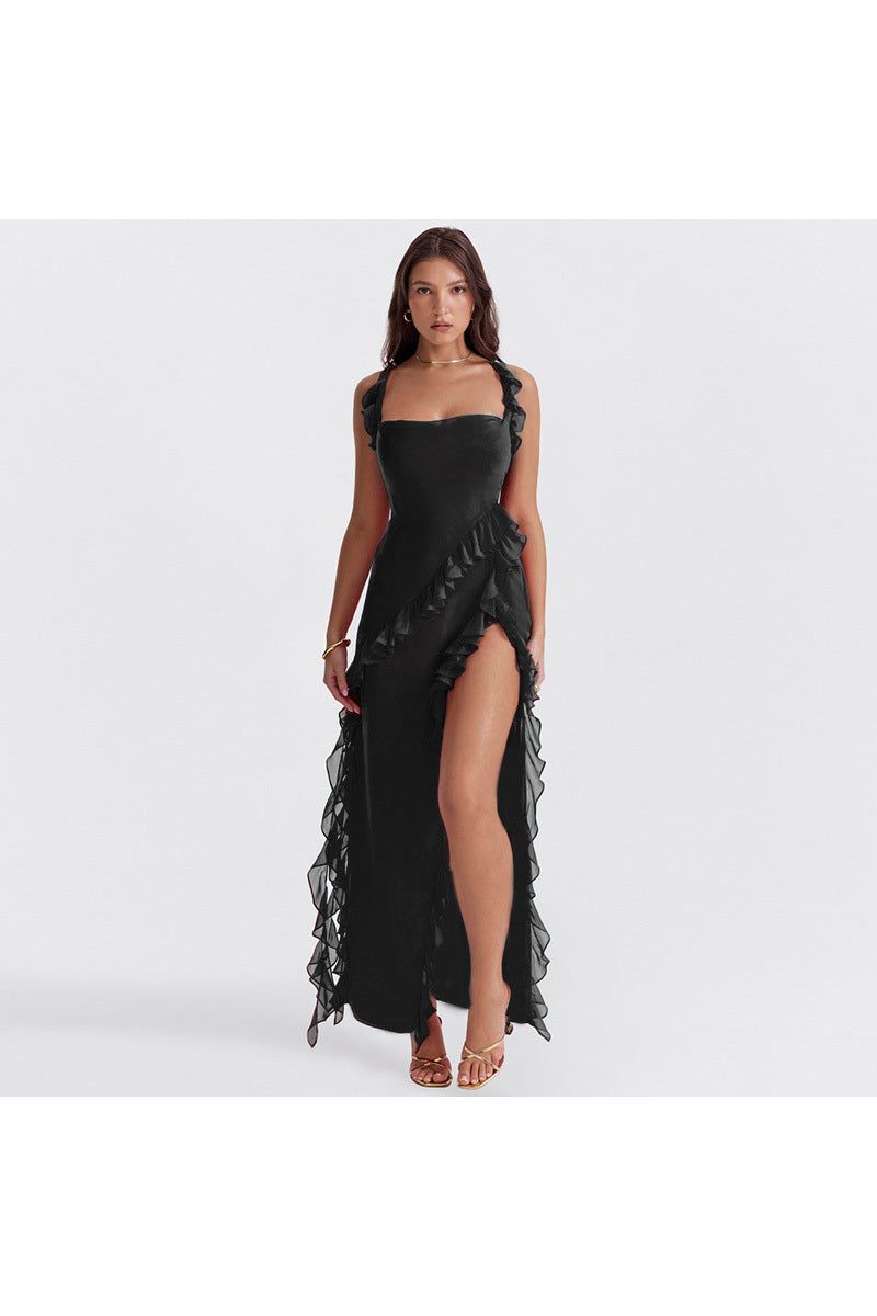 Ayla | Ruffle Maxi Dress Black