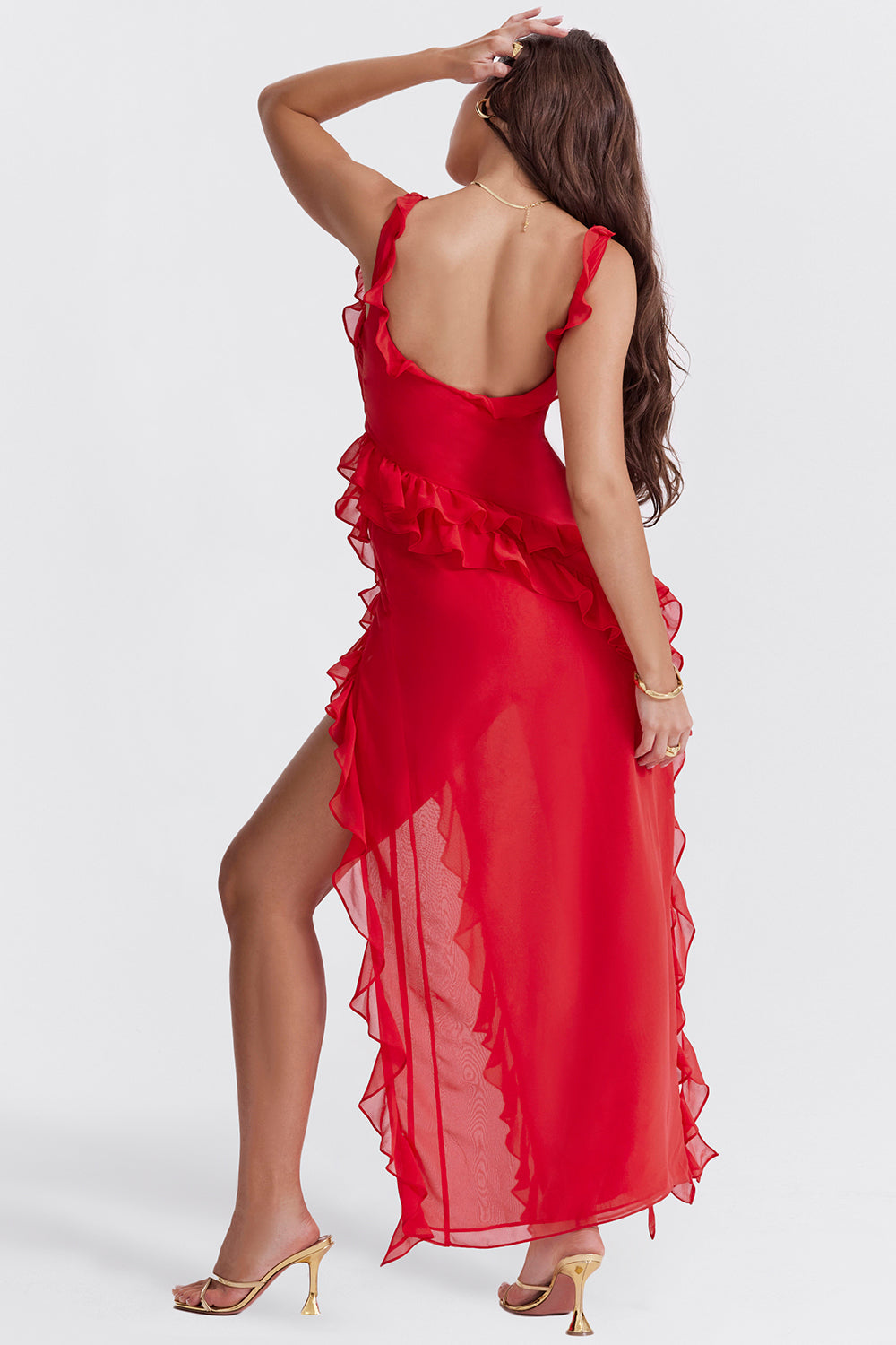 Ayla | Ruffle Maxi Dress Red