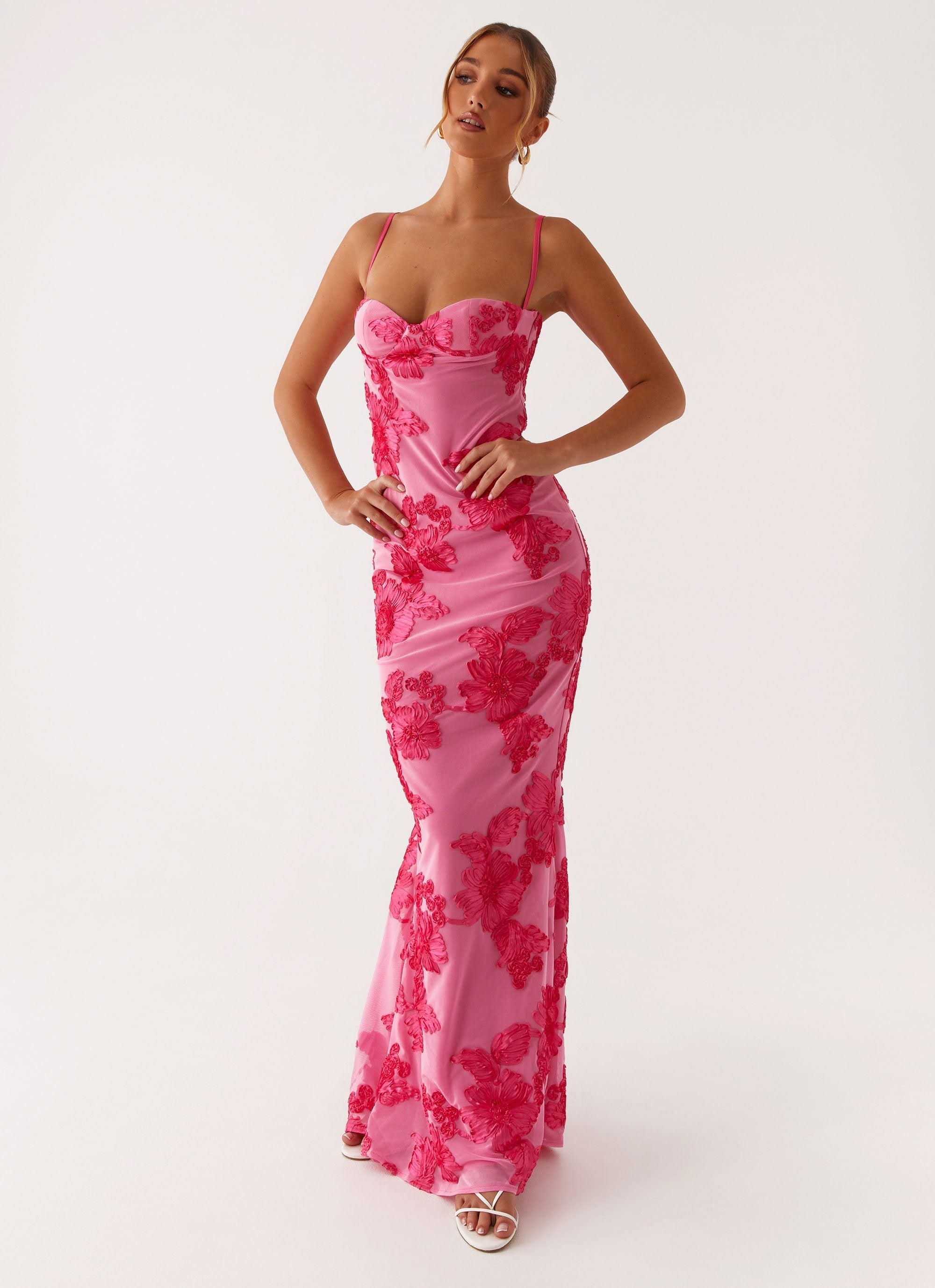Chloe | Floral Maxi Dress Pink