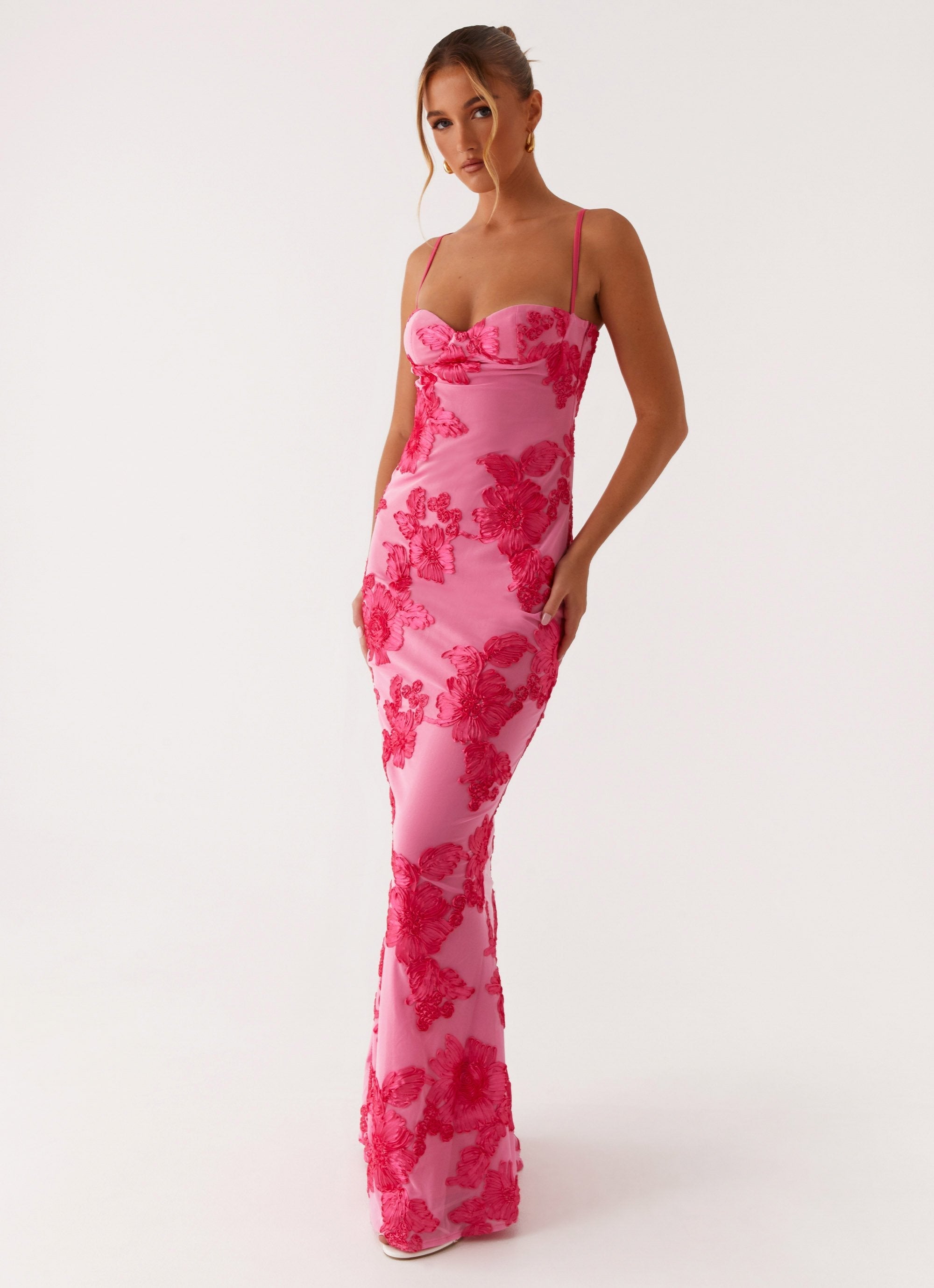Chloe | Floral Maxi Dress Pink