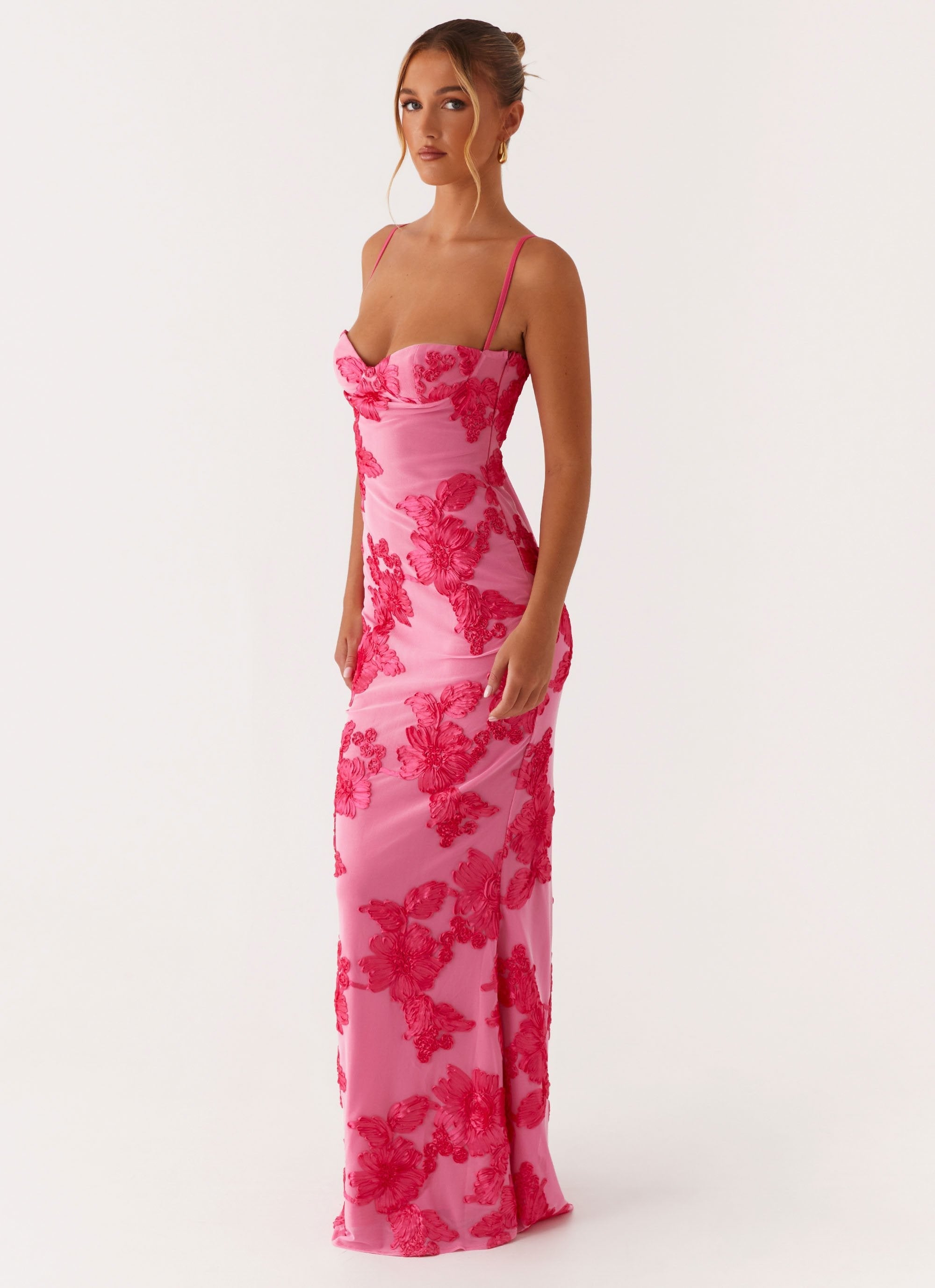 Chloe | Floral Maxi Dress Pink