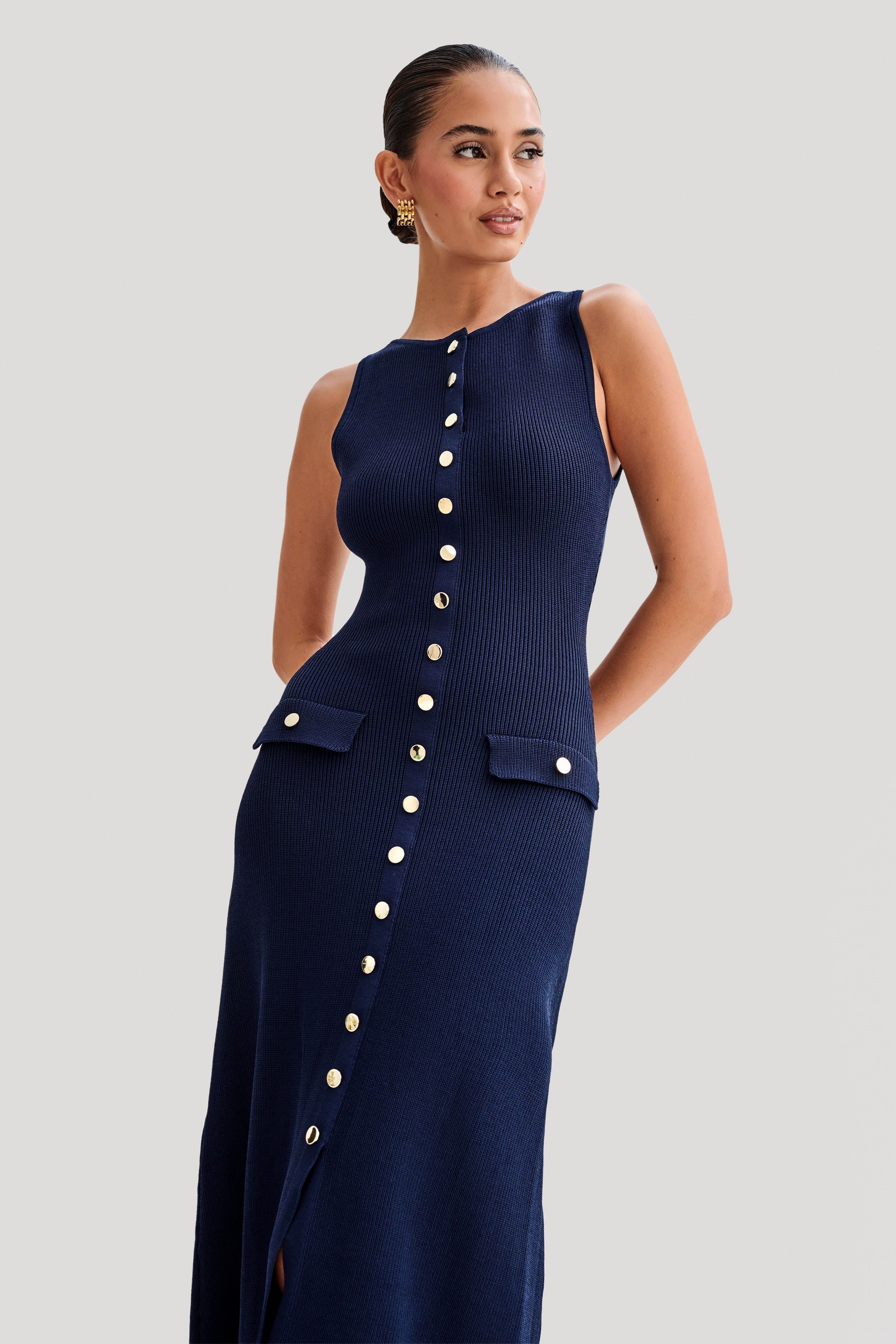 Serene | Elegant Maxi Dress Navy