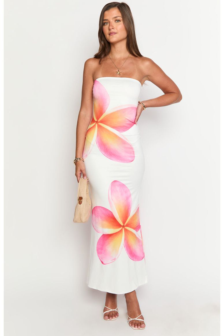 Ora | Floral Maxi Dress White