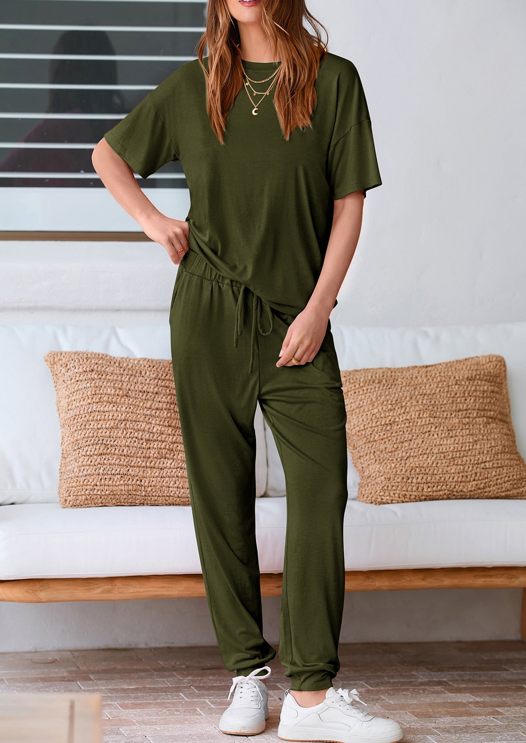 Chichi Women's Two Piece Lounge Sets Spring Summer Jogger Pants Vacation Outfits Travel Airplane Matching Clothes