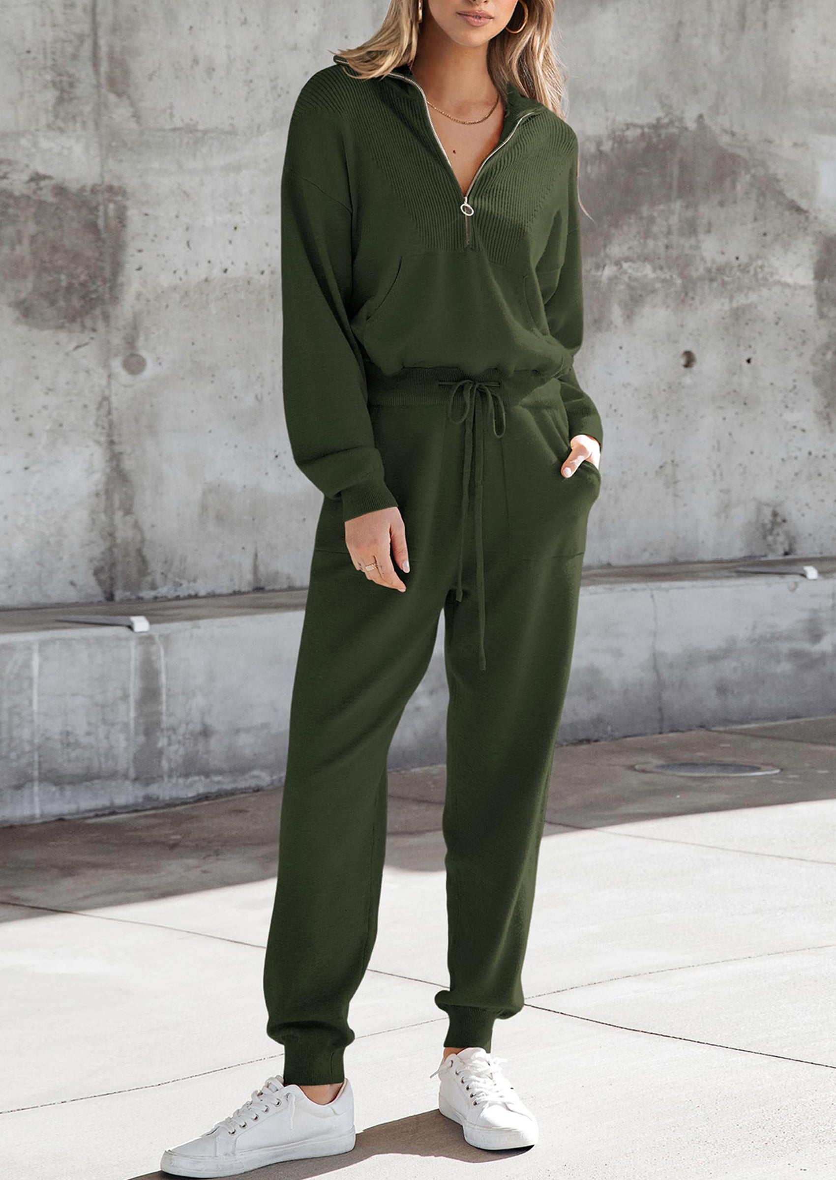Chichi Women's 2 Piece Sweater Set Pullover Zip Up Sweatshirt Jogger Sweatpants Tracksuit Casual Outfit