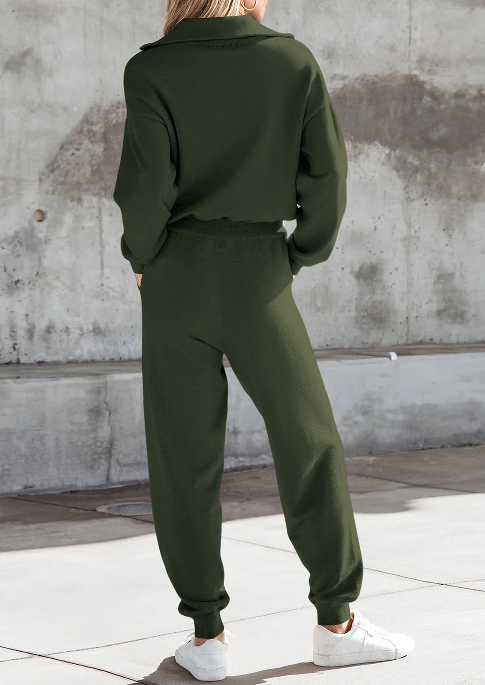 Chichi Women's 2 Piece Sweater Set Pullover Zip Up Sweatshirt Jogger Sweatpants Tracksuit Casual Outfit