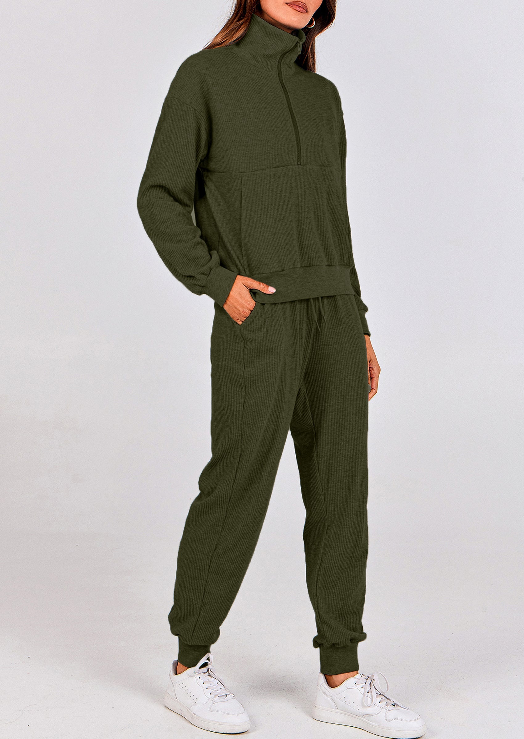Chichi Women's Fall 2 Piece Lounge Sets Zip Up Sweatshirt Jogger Pants Sweat Track Suits Travel Outfit Winter Clothing