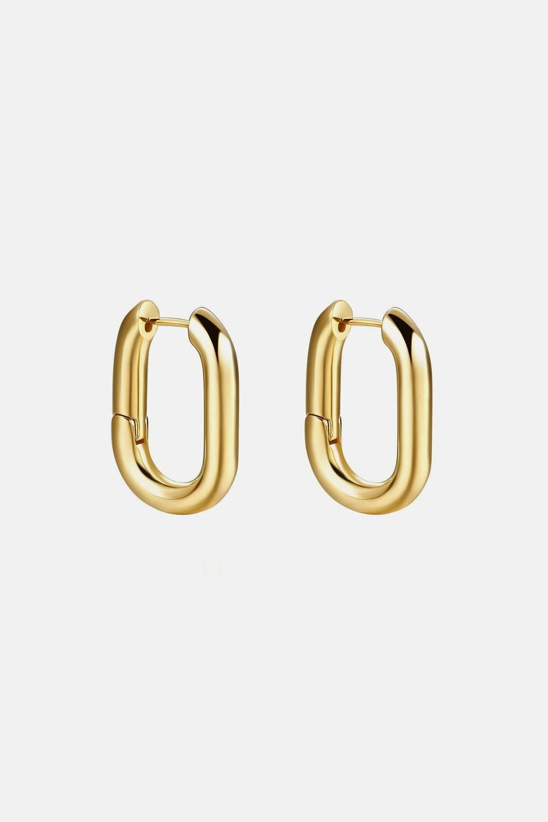 Louise - Mini Rectangular Earrings Gold