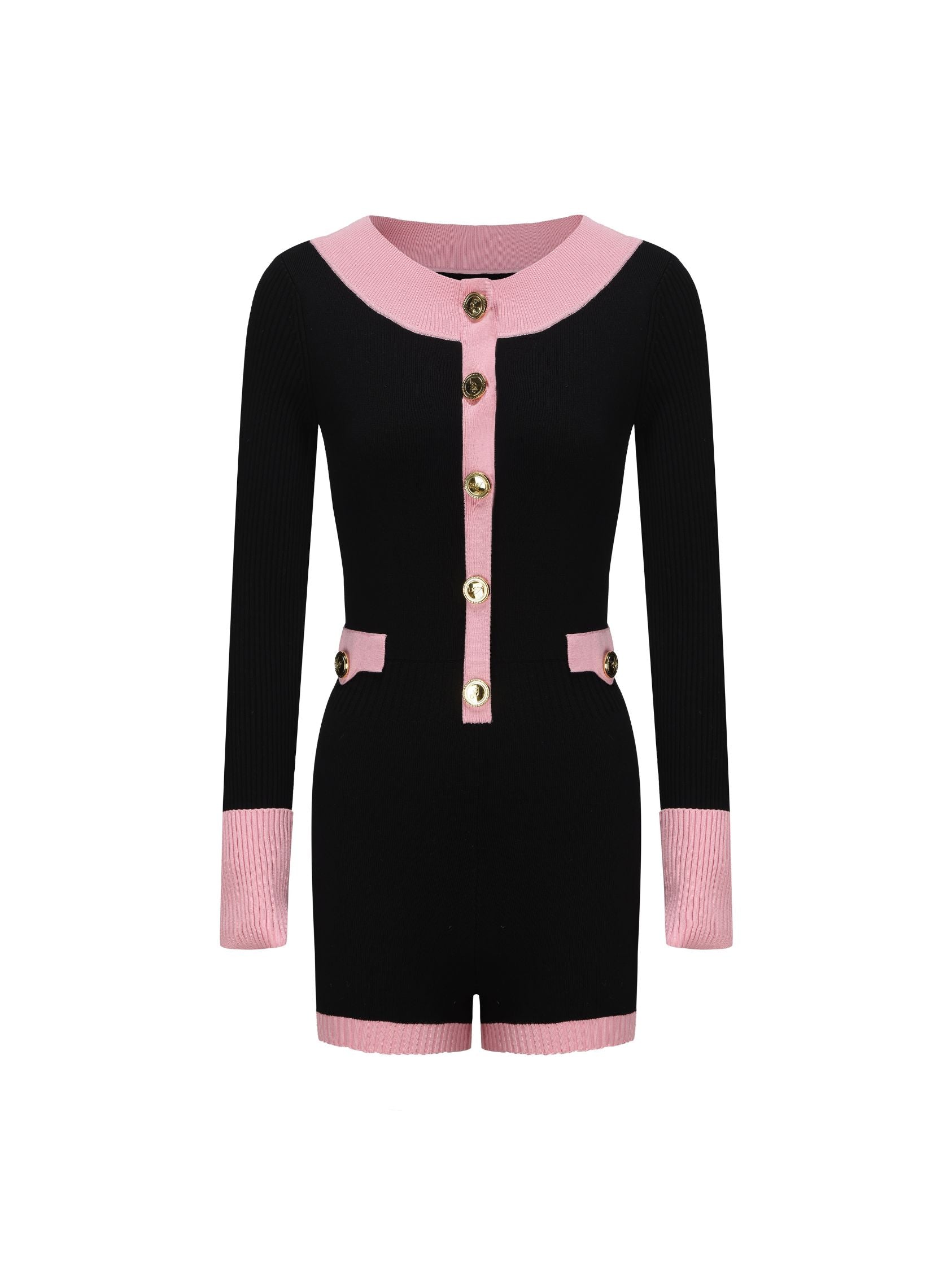 Aurora | Barbie Knit Jumpsuit Black Pink
