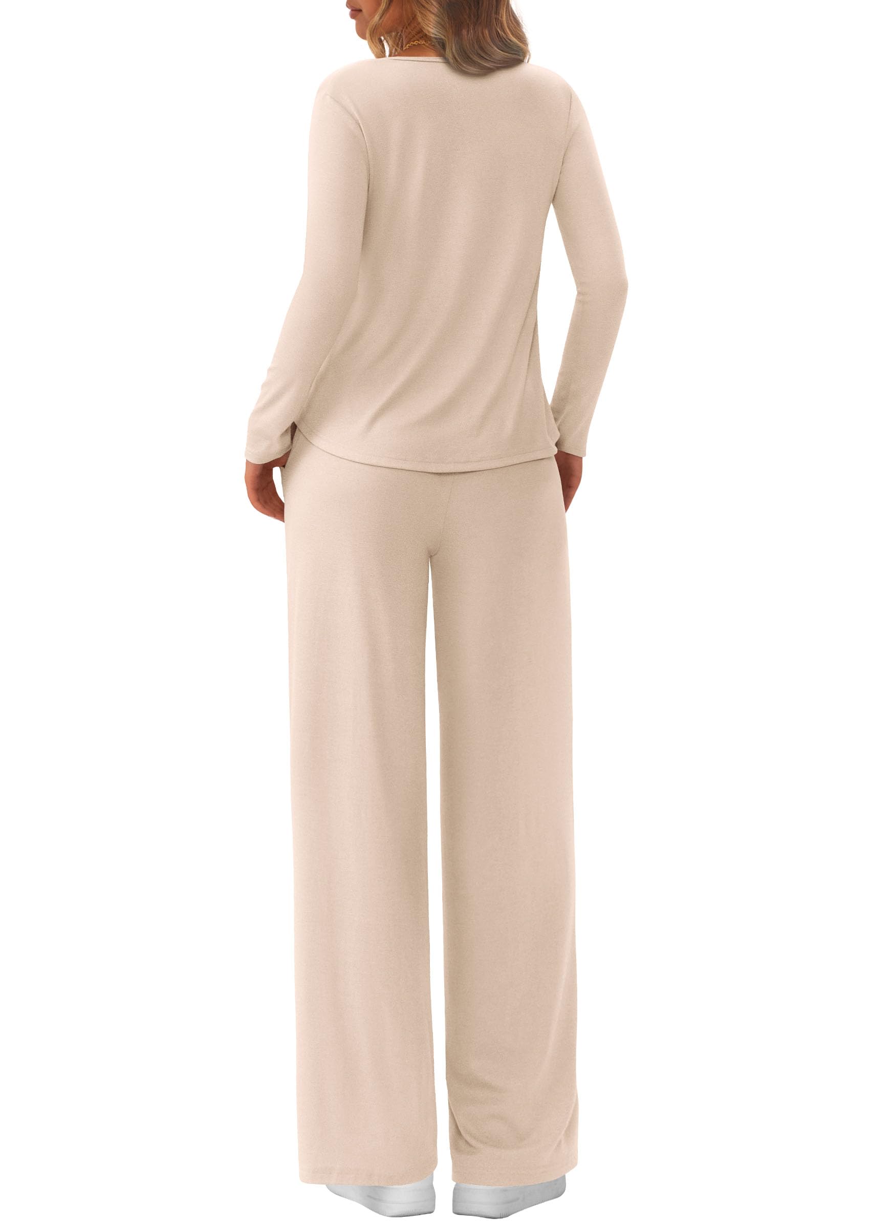 Chichi Women's 2 Piece Fall Sets Casual Long Sleeve Shirts Wide Leg Pants Lounge Travel Outfits Fashion Clothing Army green