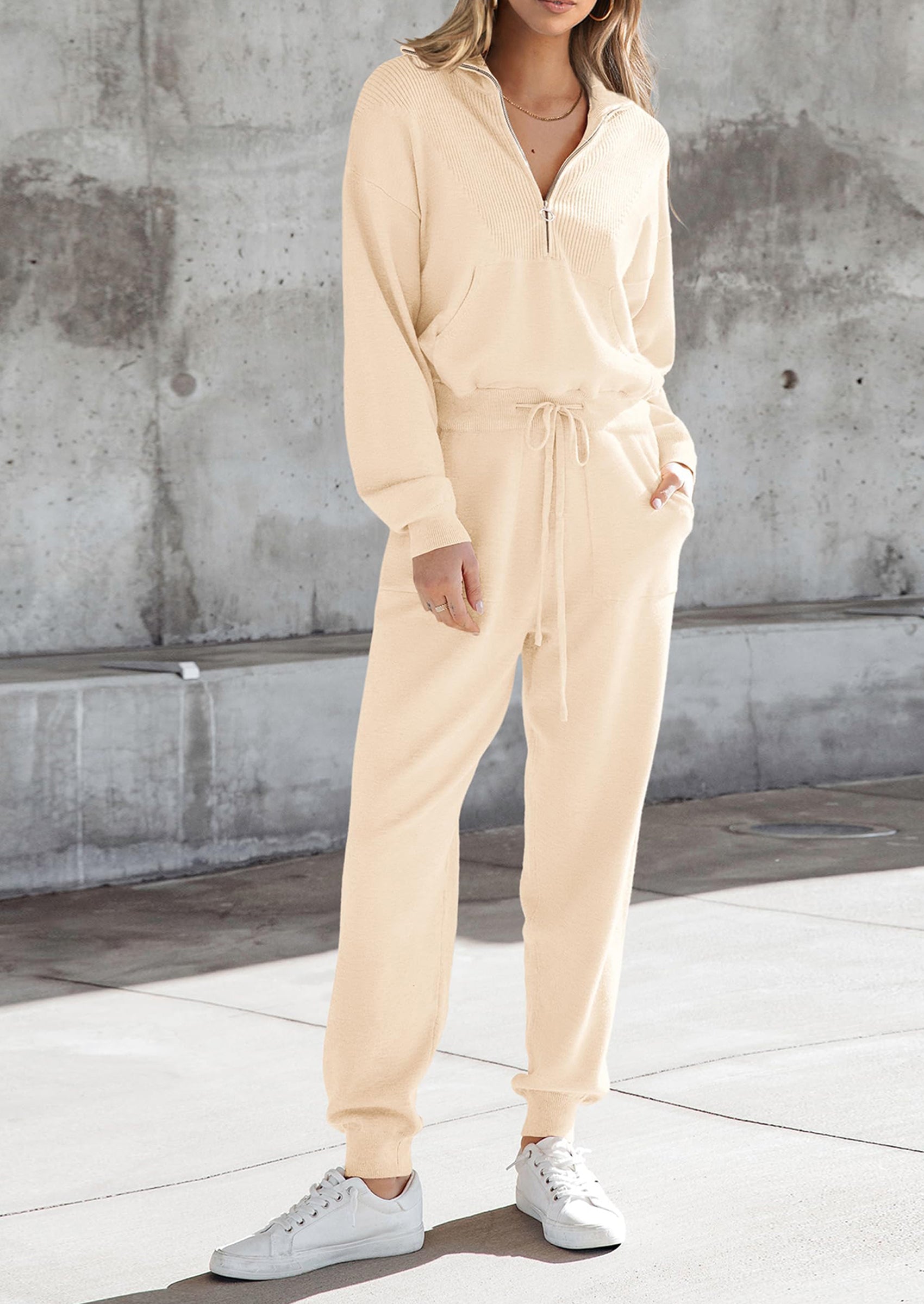 Chichi Women's 2 Piece Sweater Set Pullover Zip Up Sweatshirt Jogger Sweatpants Tracksuit Casual Outfit