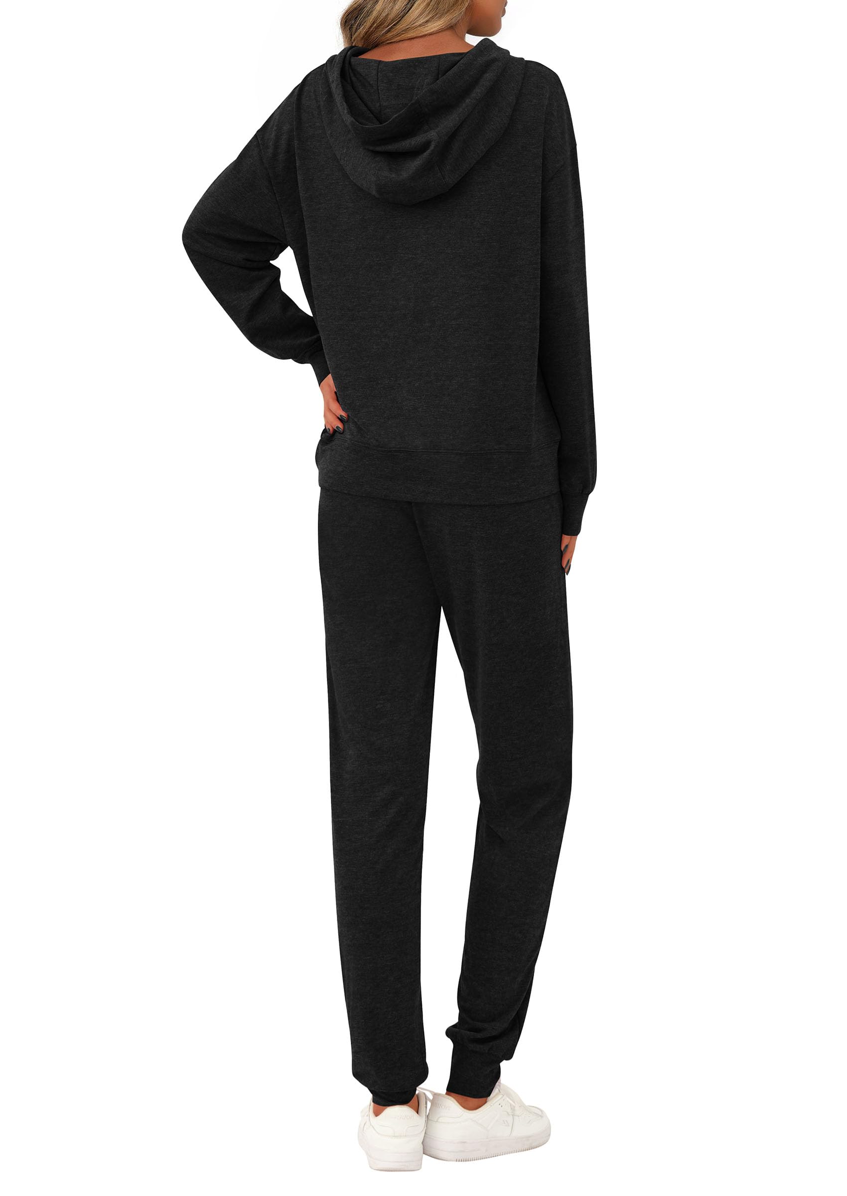 Chichi Women's Two Piece Outfits Sweatsuits Lounge Sets Hoodies Sweatshirt Joggers Sweatpants Fall Fashion Clothes Black