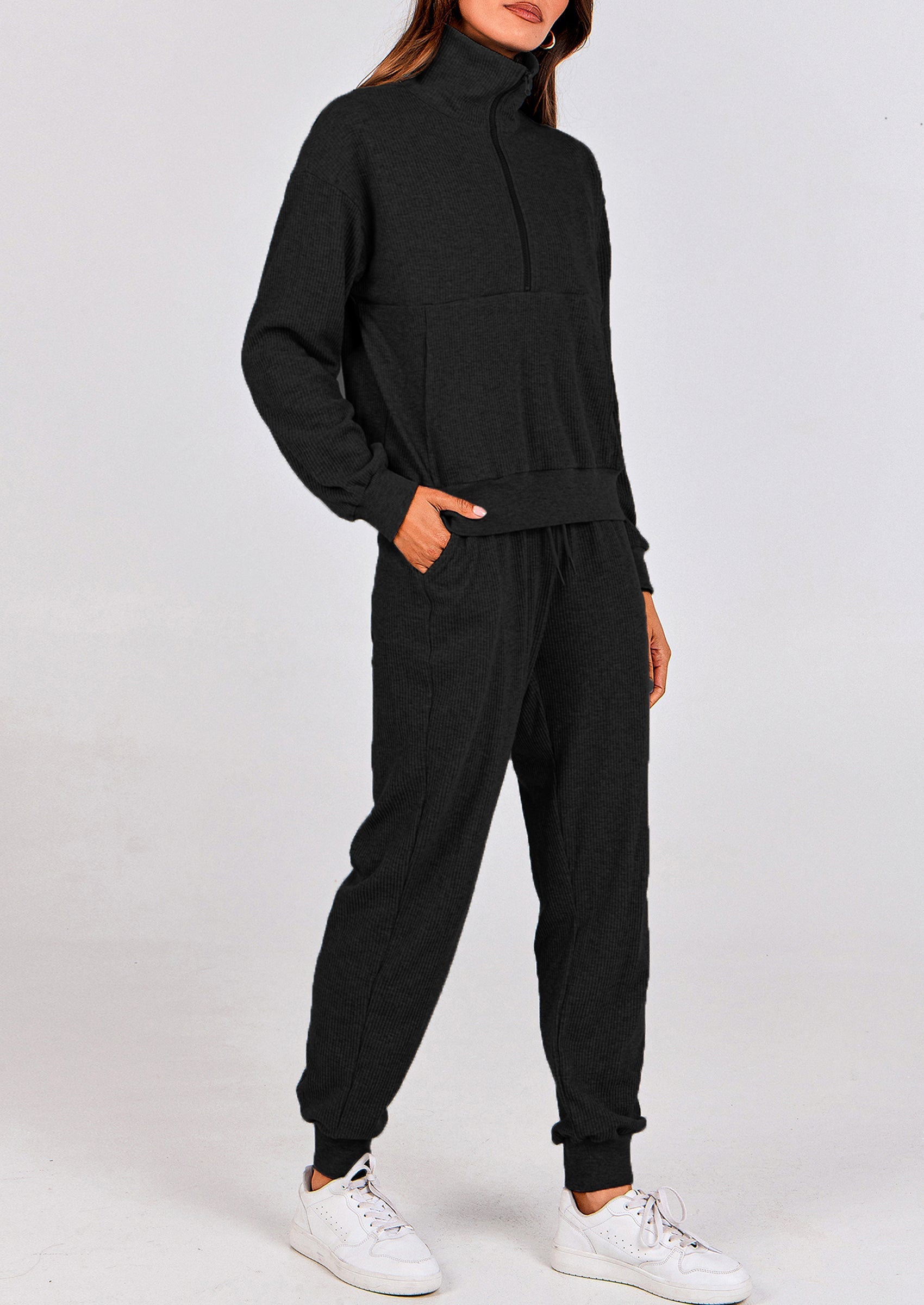 Chichi Women's Fall 2 Piece Lounge Sets Zip Up Sweatshirt Jogger Pants Sweat Track Suits Travel Outfit Winter Clothing