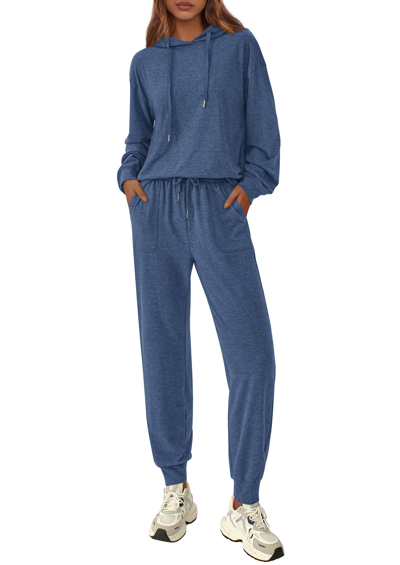 Chichi Women's Two Piece Outfits Sweatsuits Lounge Sets Hoodies Sweatshirt Joggers Sweatpants Fall Fashion Clothes Blue