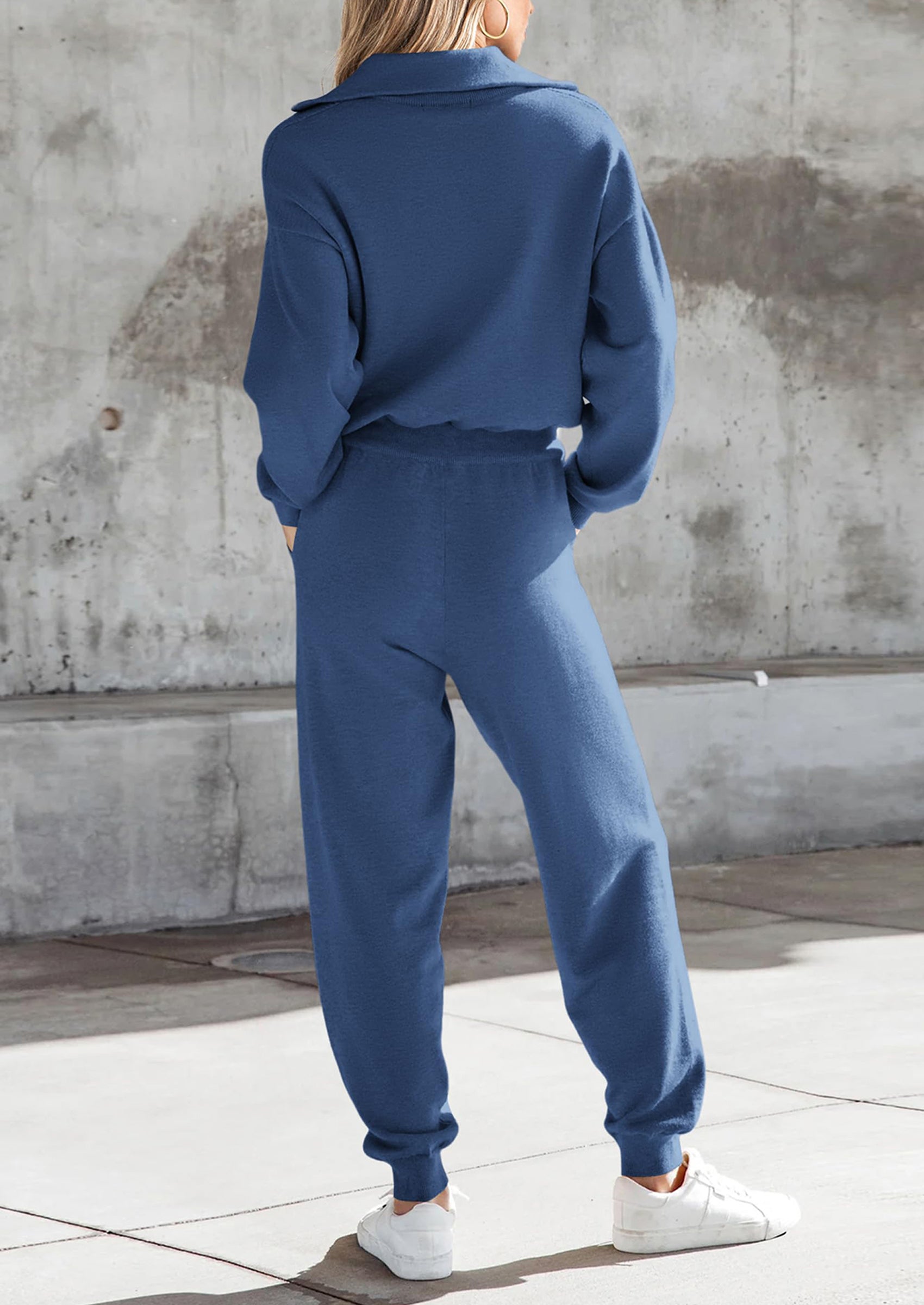 Chichi Women's 2 Piece Sweater Set Pullover Zip Up Sweatshirt Jogger Sweatpants Tracksuit Casual Outfit