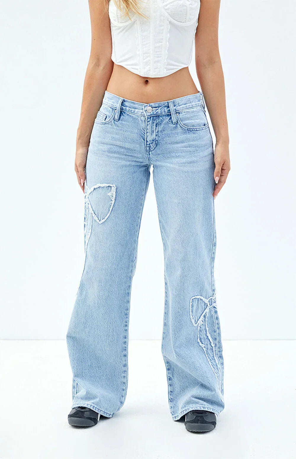 Lily | Bow Tie Jeans Light Blue