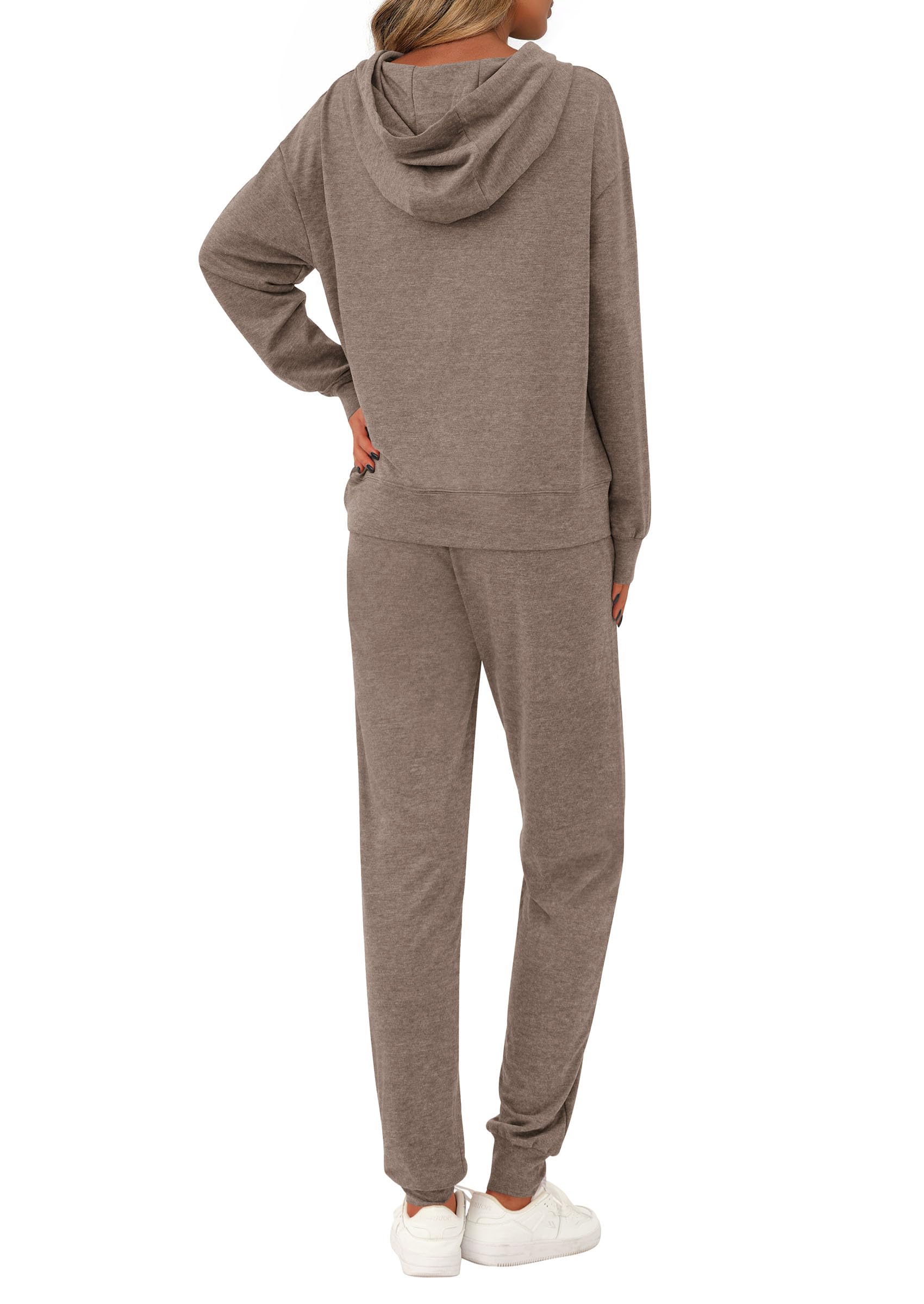 Chichi Women's Two Piece Outfits Sweatsuits Lounge Sets Hoodies Sweatshirt Joggers Sweatpants Fall Fashion Clothes Brown