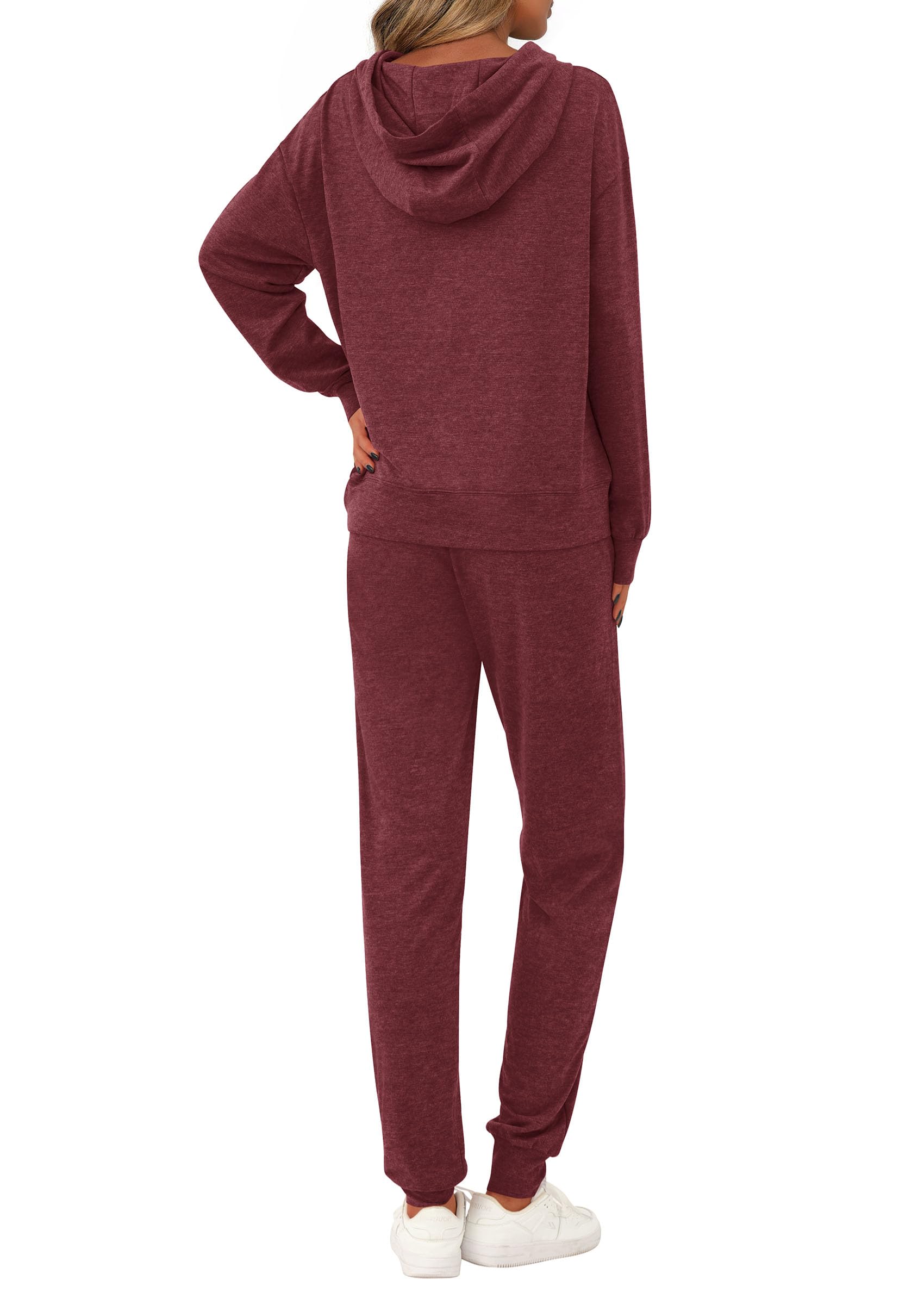 Chichi Women's Two Piece Outfits Sweatsuits Lounge Sets Hoodies Sweatshirt Joggers Sweatpants Fall Fashion Clothes Burgundy