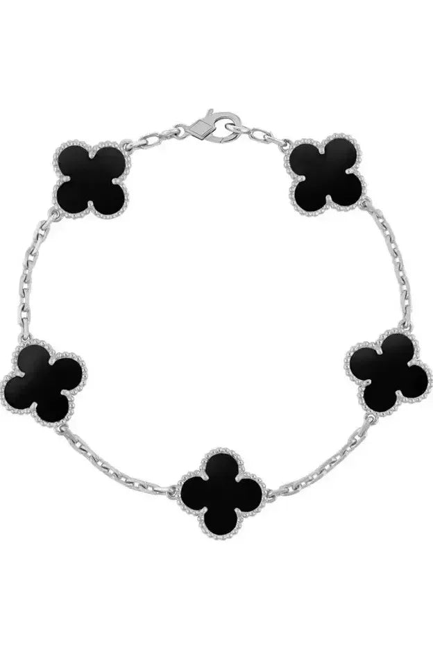 Clover Bracelet Silver Black