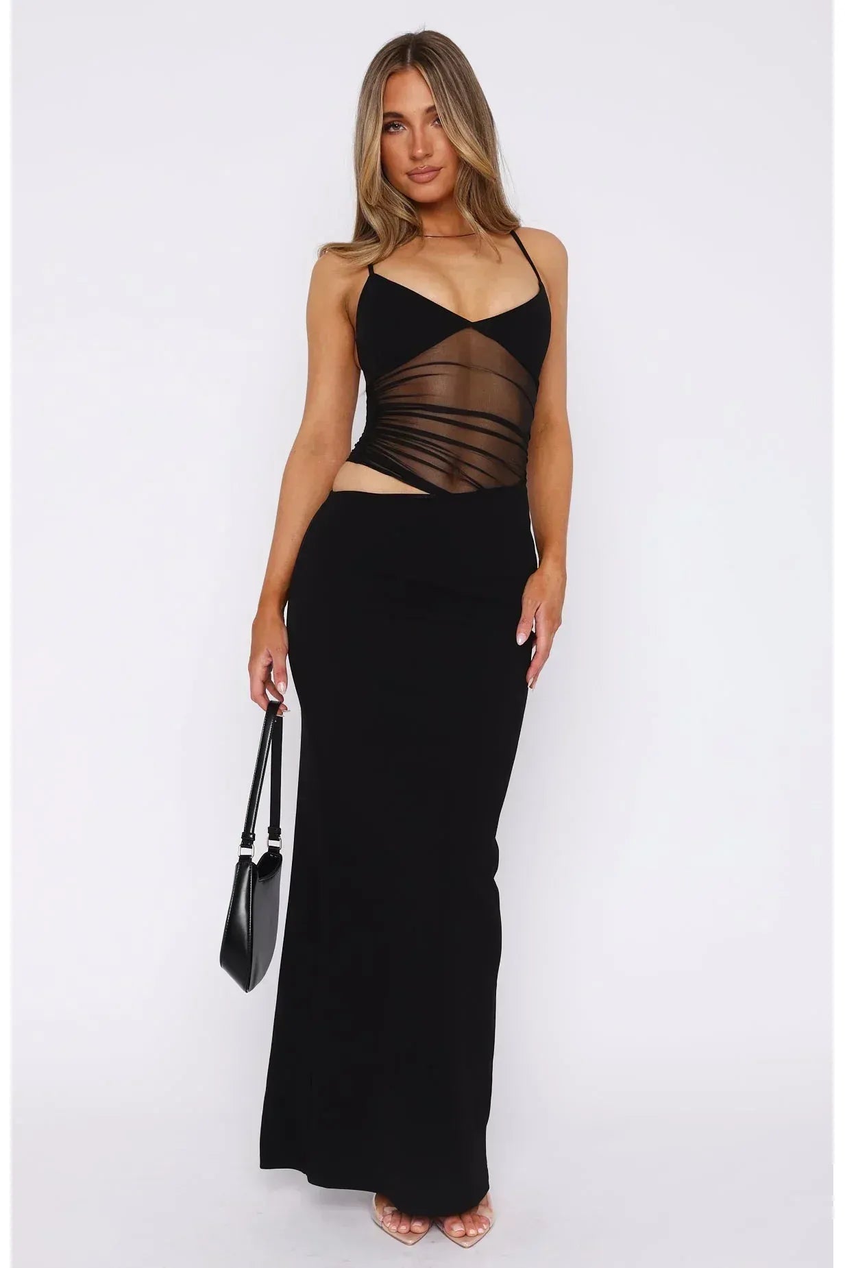 Mira | Sheer Maxi Dress Black
