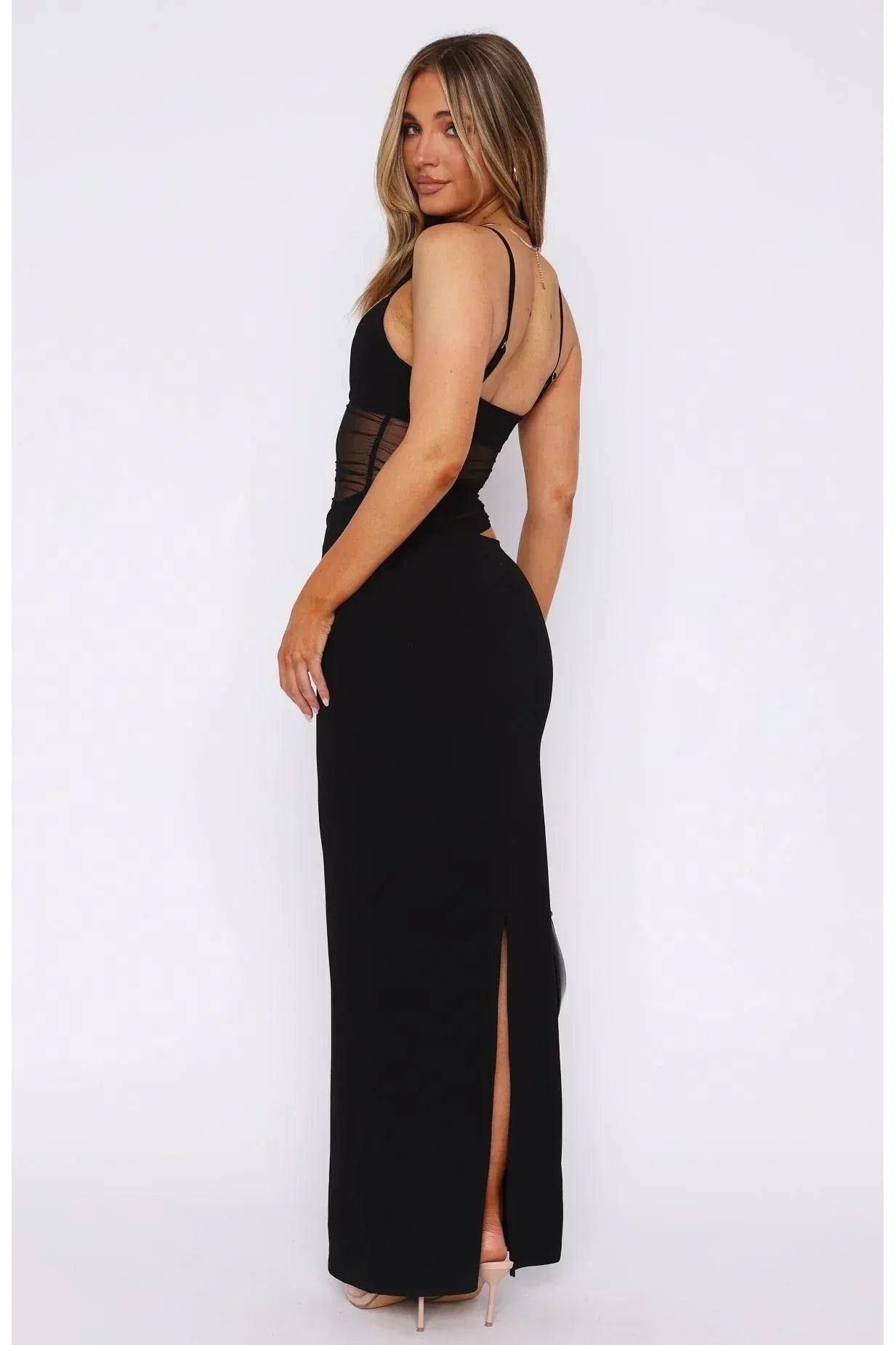 Mira | Sheer Maxi Dress Black