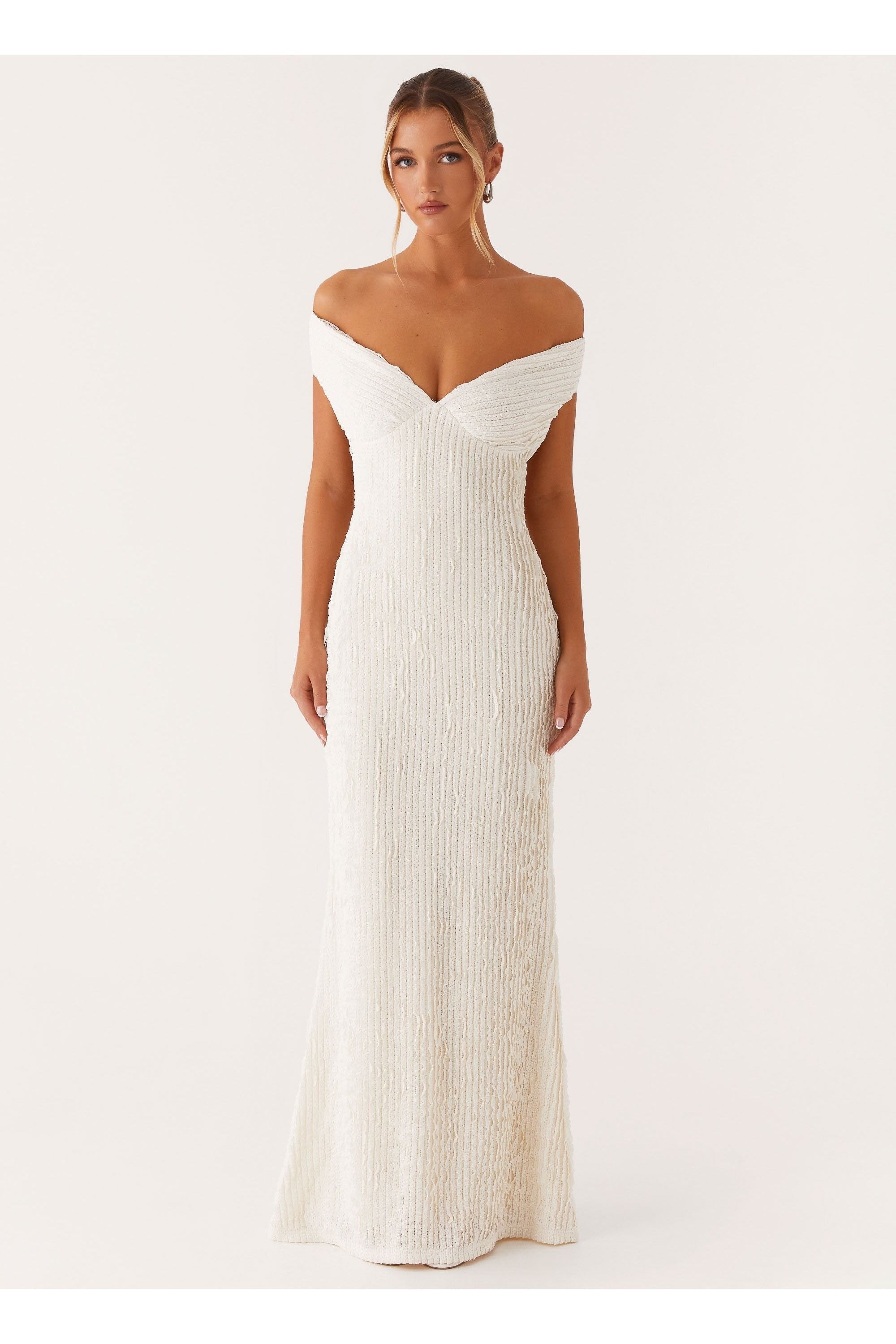 Mae | Off Shoulder Maxi Dress White