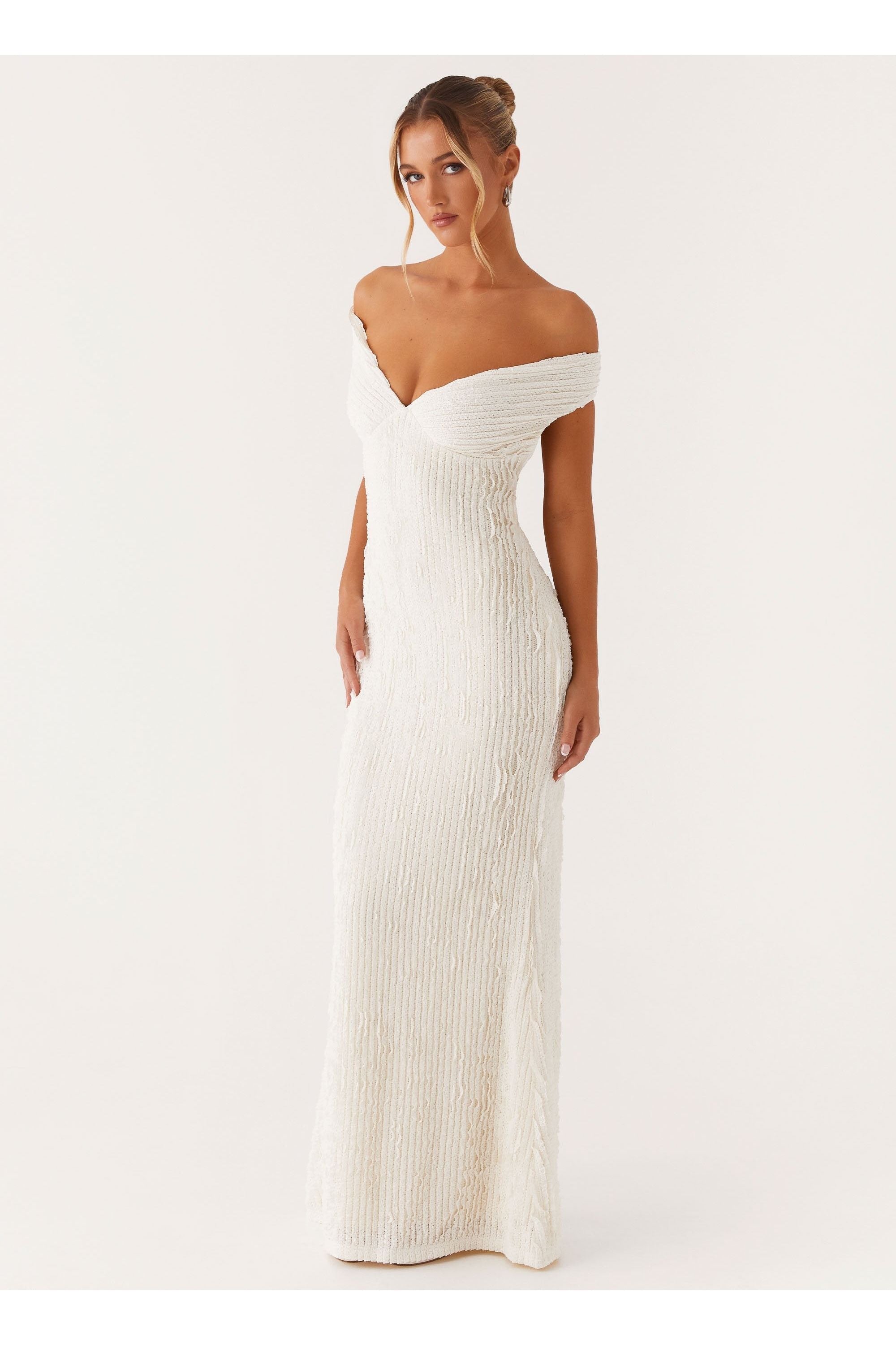 Mae | Off Shoulder Maxi Dress White