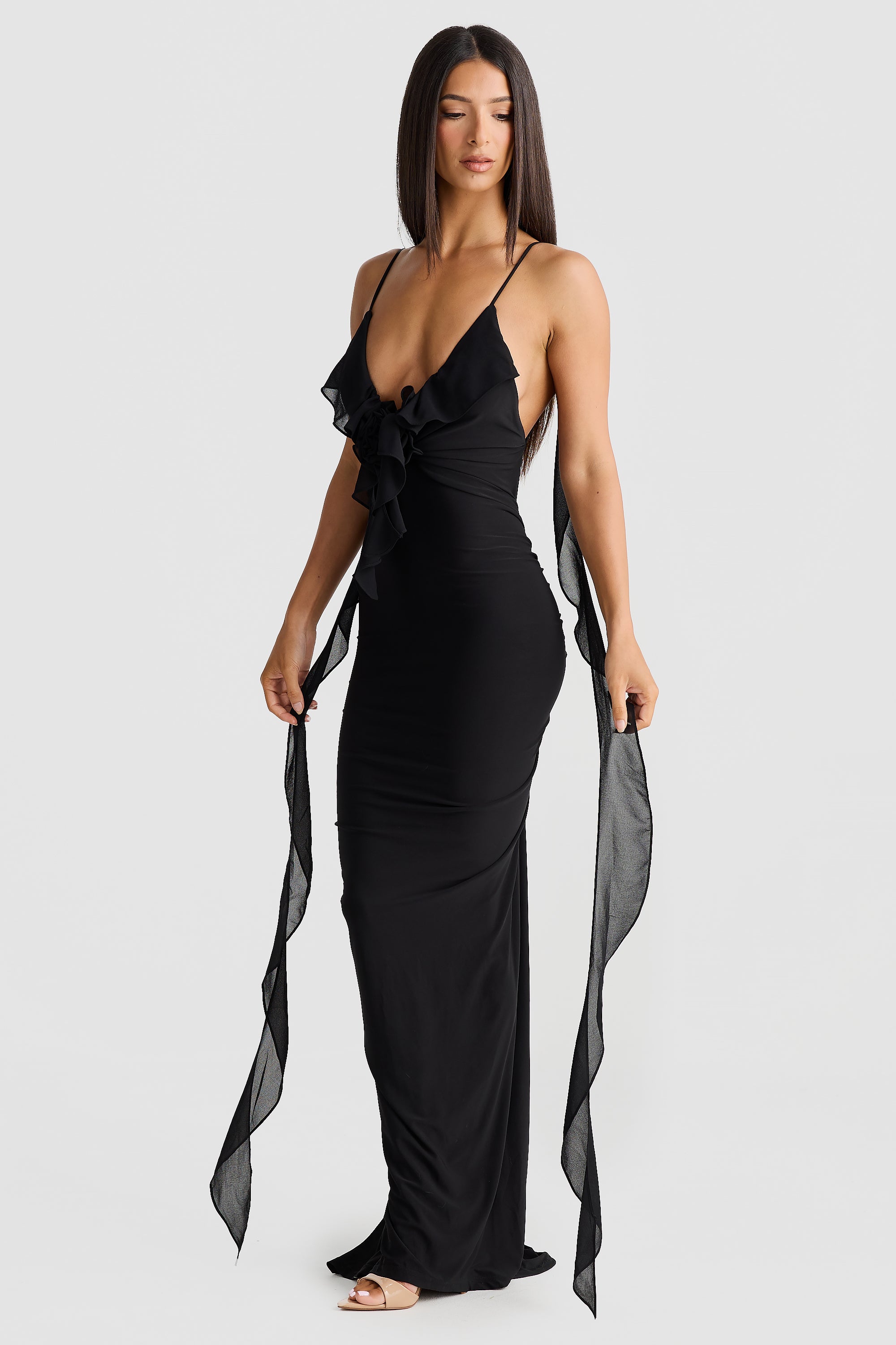 Sienna | Ruffle Maxi Dress Red