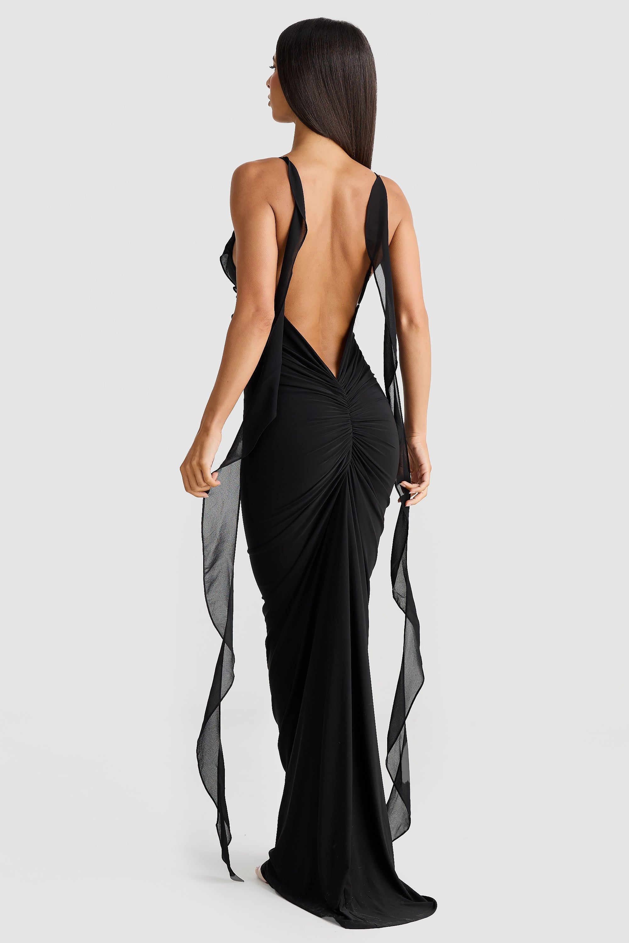 Sienna | Ruffle Maxi Dress Black