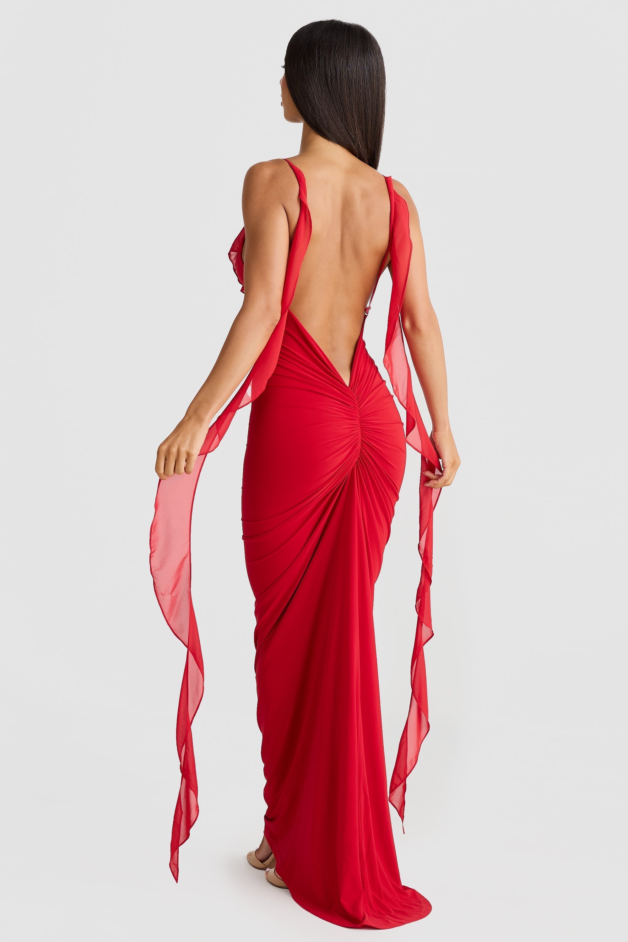 Sienna | Ruffle Maxi Dress Red