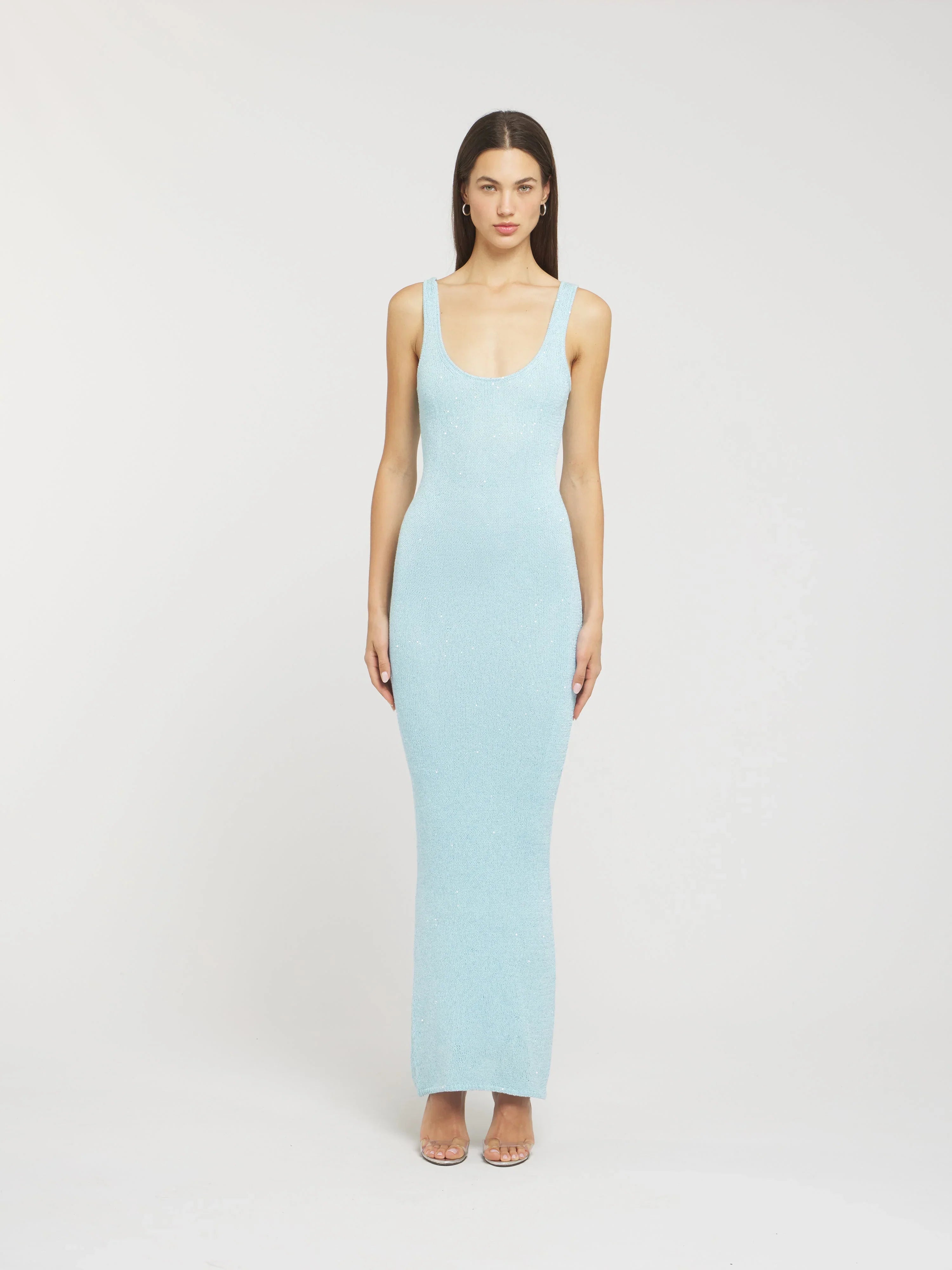 Moana | Sequin Midi Dress Light Blue