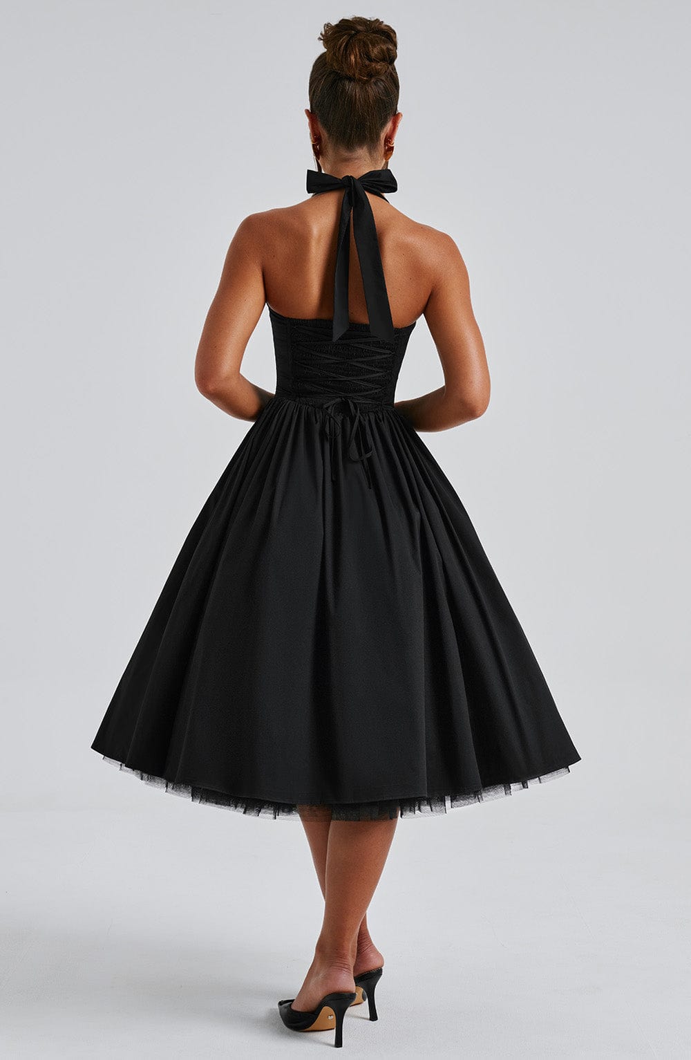 Alba | Elegant Midi Dress Black