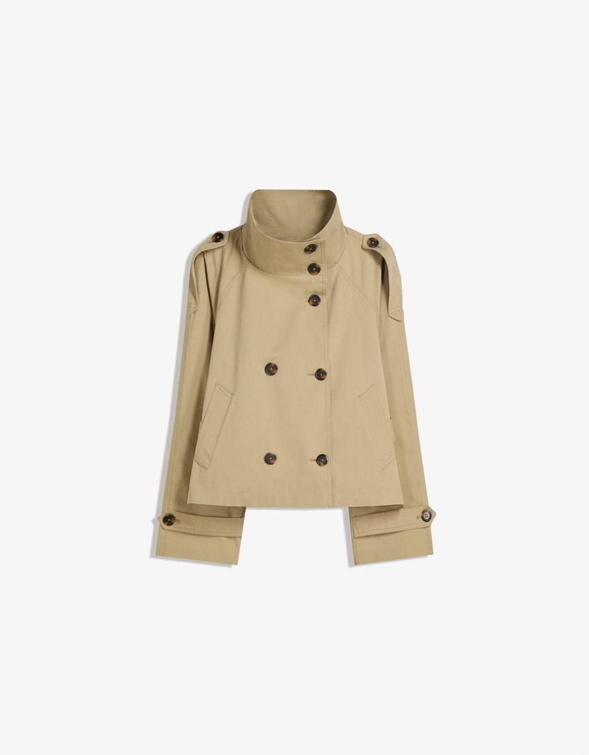 Valencia Cropped Trench Beige