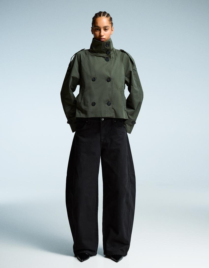 Valencia Cropped Trench Darkgreen