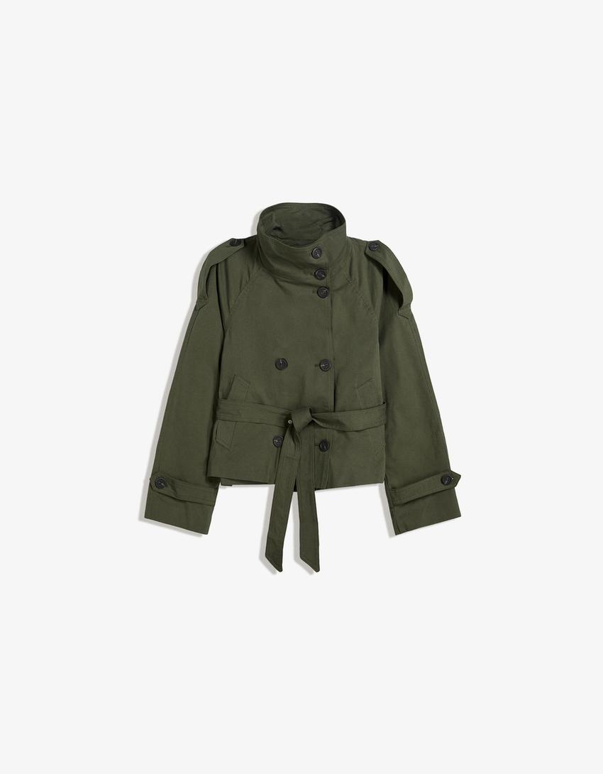 Valencia Cropped Trench Darkgreen