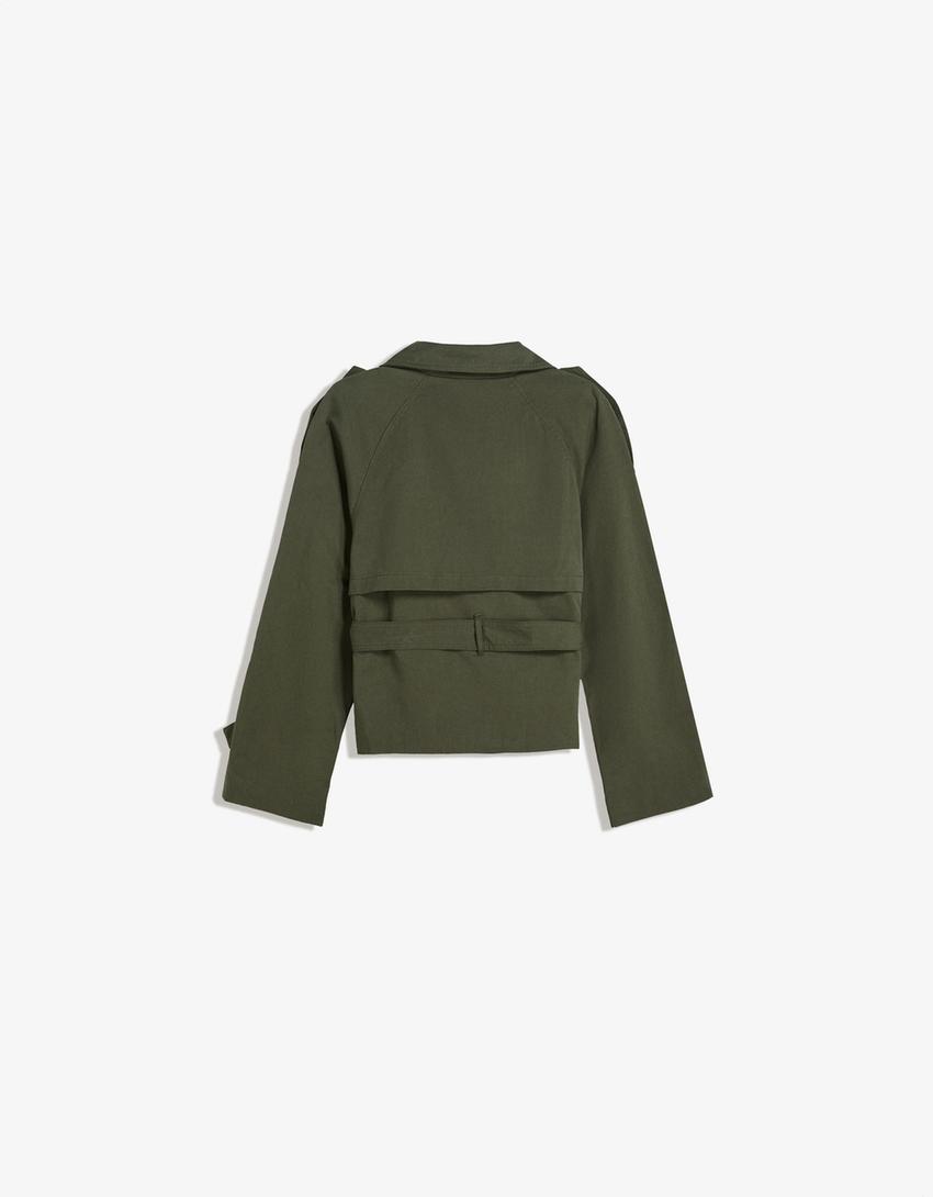 Valencia Cropped Trench Darkgreen