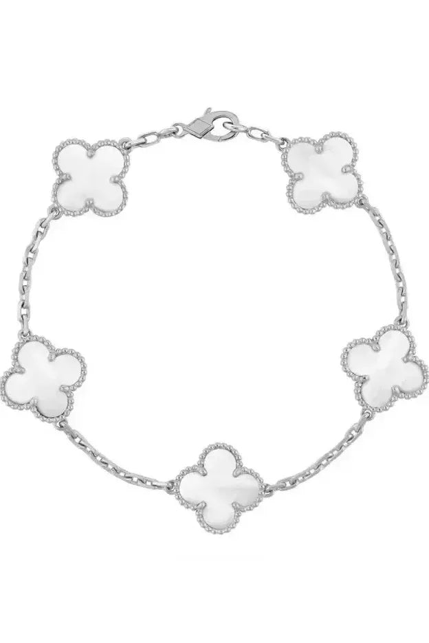 Clover Bracelet Silver White