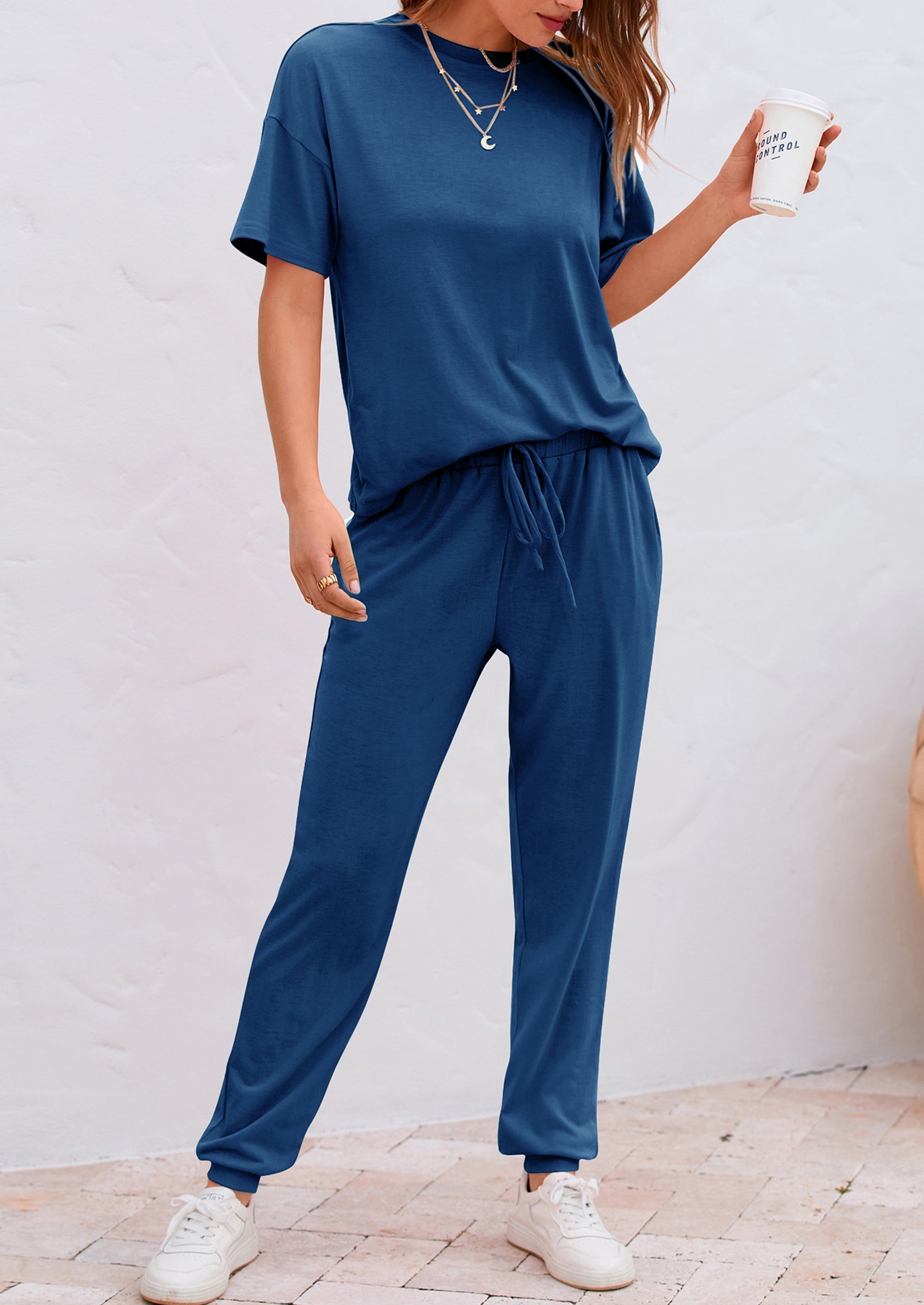 Chichi Women's Two Piece Lounge Sets Spring Summer Jogger Pants Vacation Outfits Travel Airplane Matching Clothes