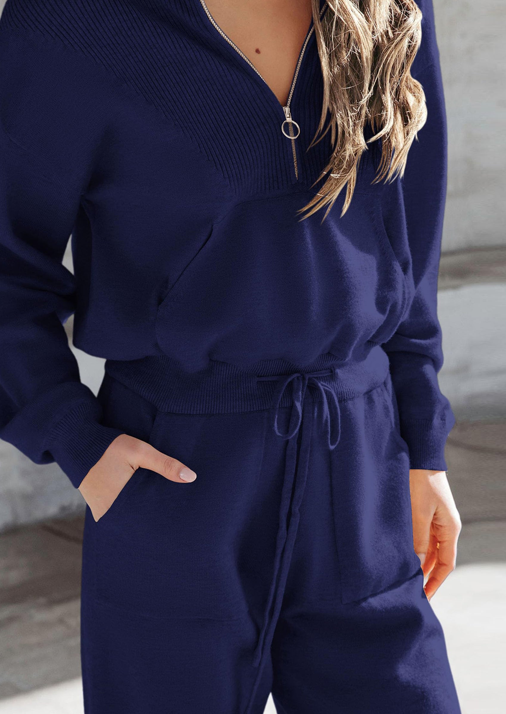 Chichi Women's 2 Piece Sweater Set Pullover Zip Up Sweatshirt Jogger Sweatpants Tracksuit Casual Outfit