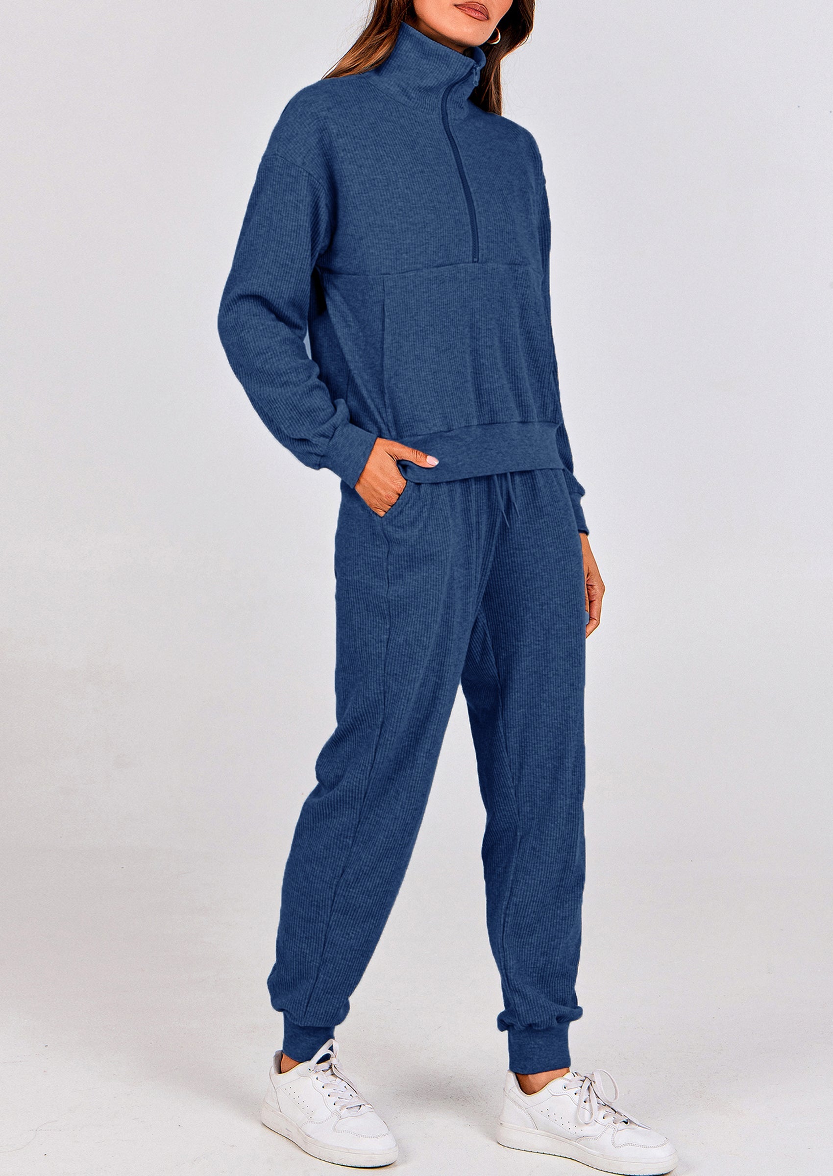 Chichi Women's Fall 2 Piece Lounge Sets Zip Up Sweatshirt Jogger Pants Sweat Track Suits Travel Outfit Winter Clothing Coffee