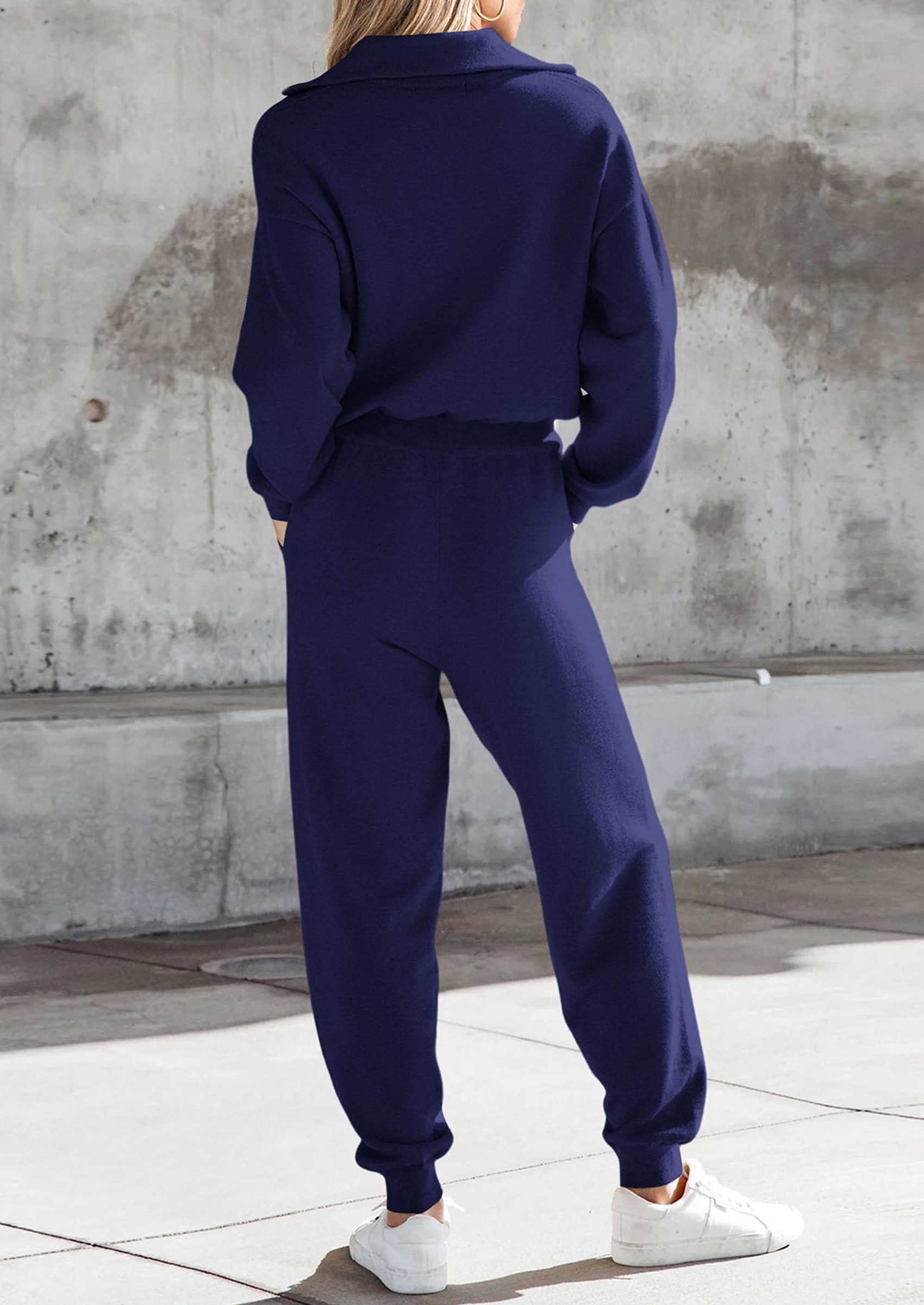 Chichi Women's 2 Piece Sweater Set Pullover Zip Up Sweatshirt Jogger Sweatpants Tracksuit Casual Outfit