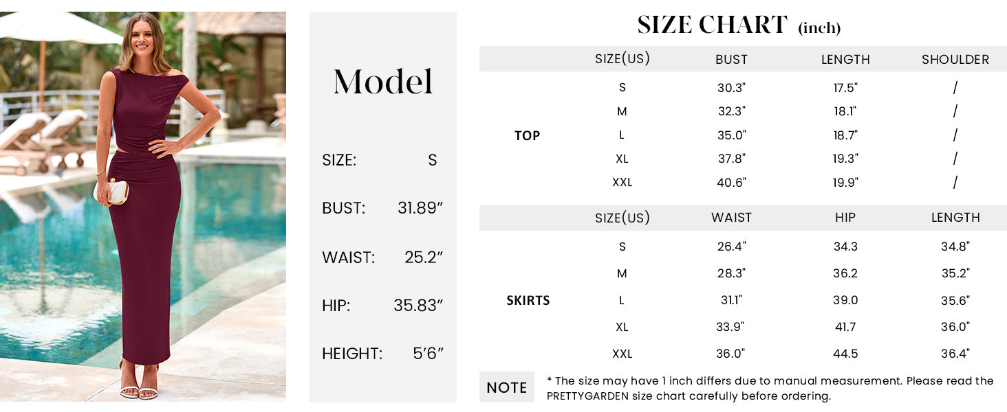 Chichi Maxi Skirt Sets Women 2 Piece Outfits Summer Spring One Shoulder Sleeveless Ruched Bodycon Long Skirts Army Green