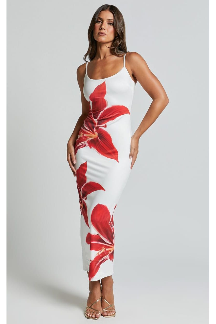 Fallona | Floral Maxi Dress White