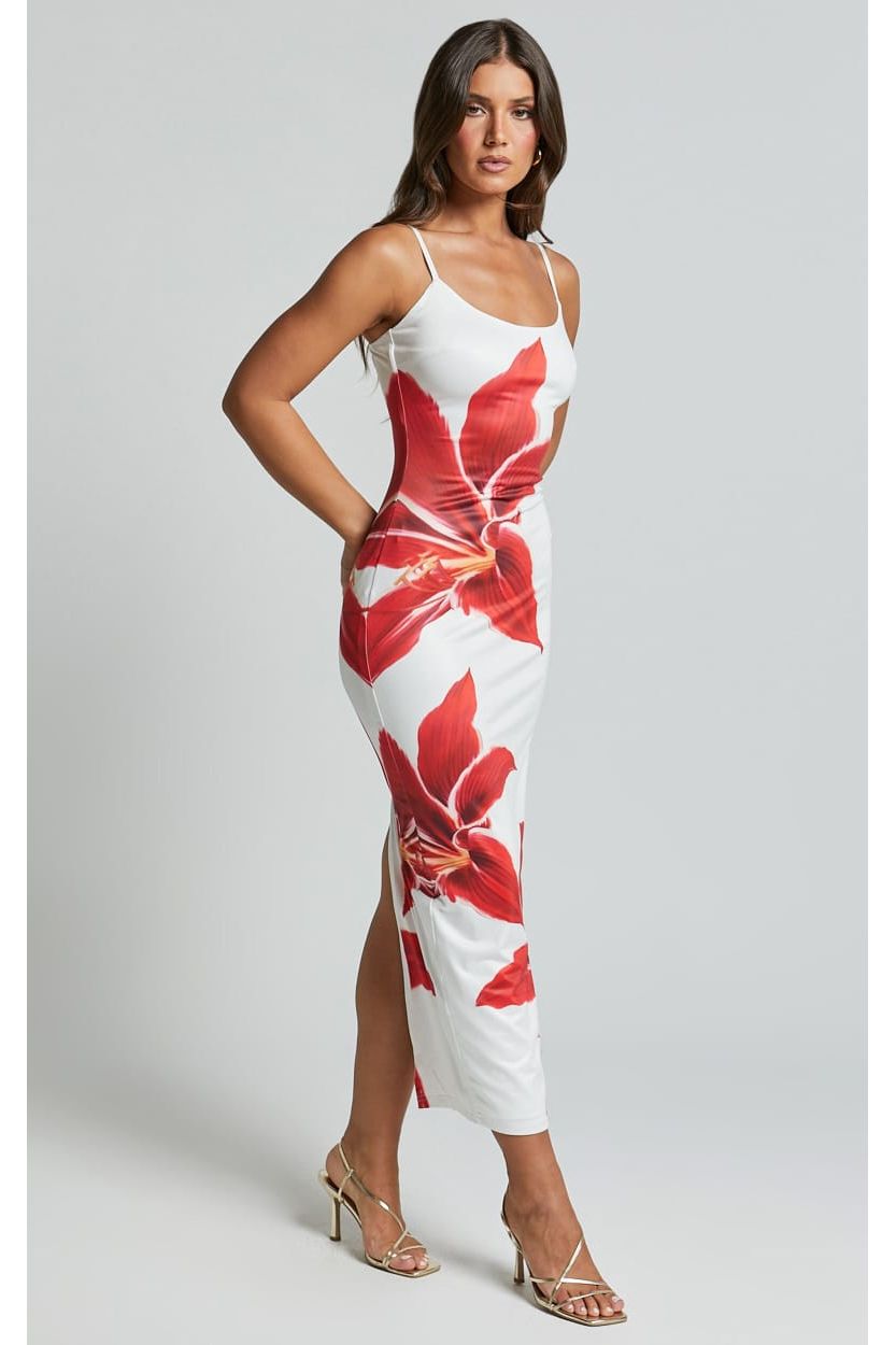 Fallona | Floral Maxi Dress White