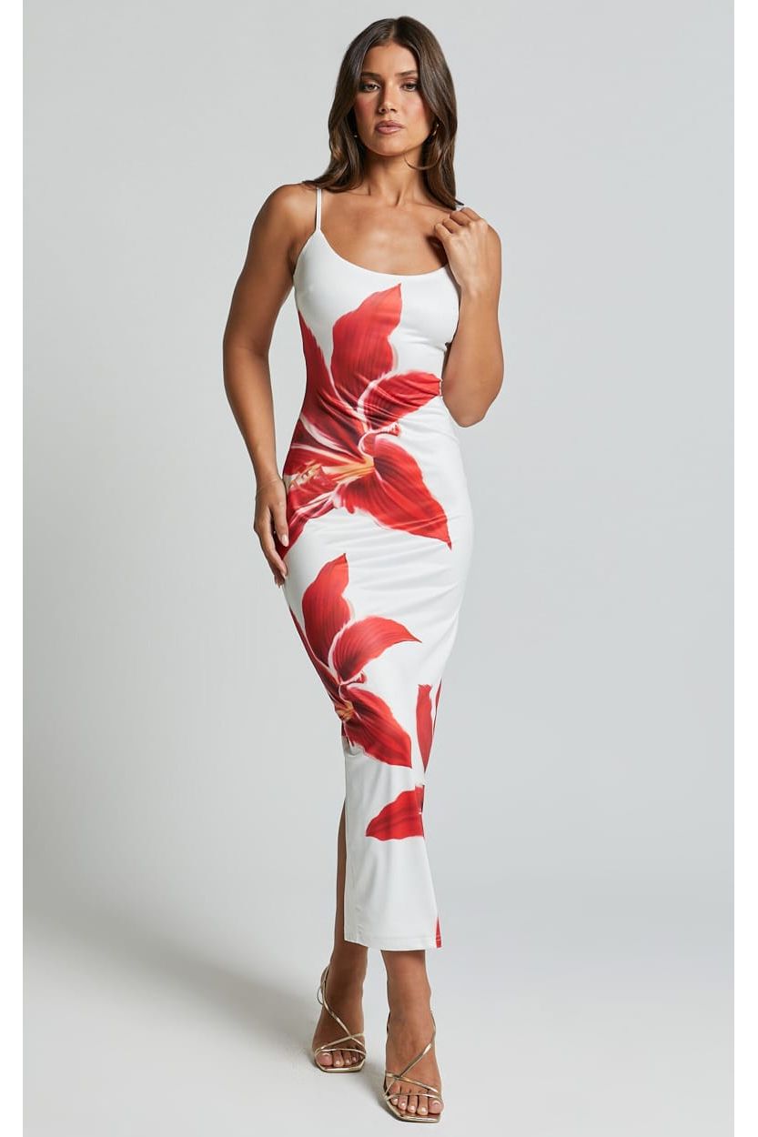 Fallona | Floral Maxi Dress White