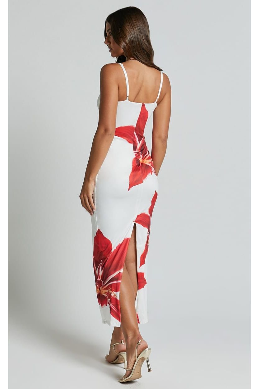 Fallona | Floral Maxi Dress White