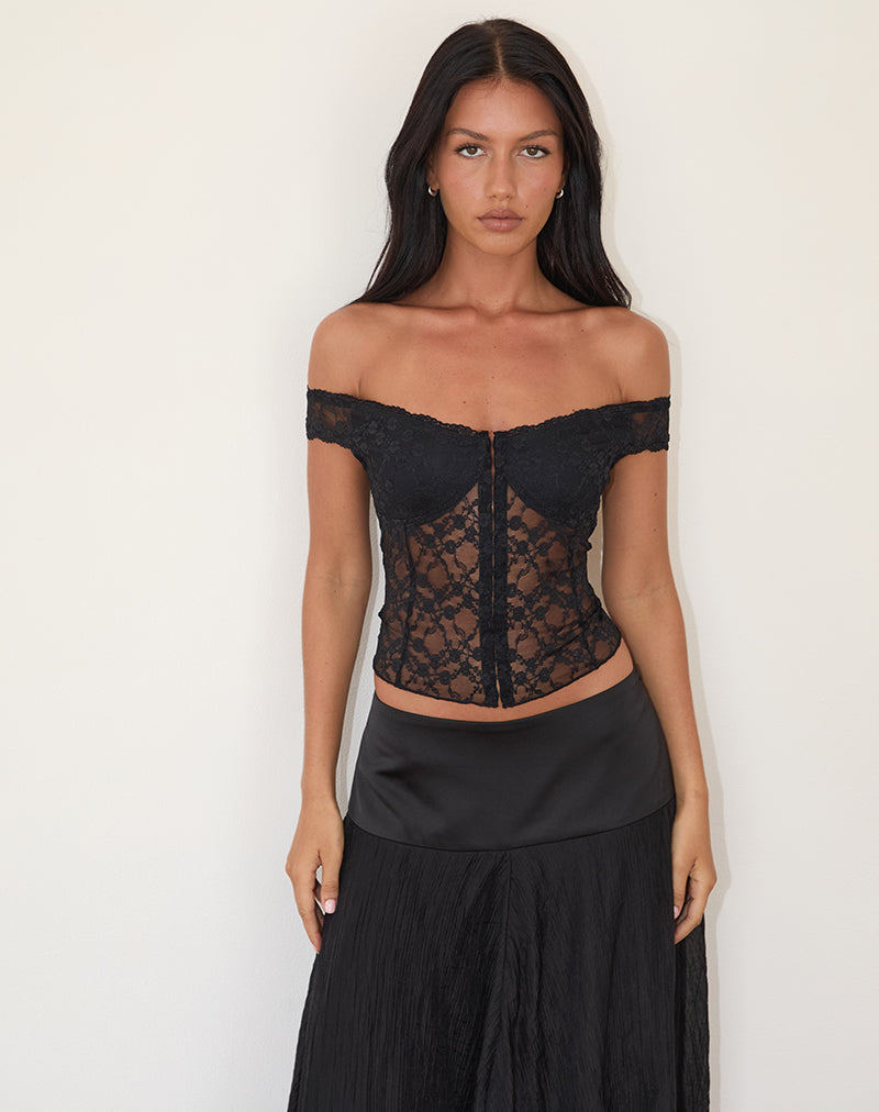 Oriana | Corset Top Black